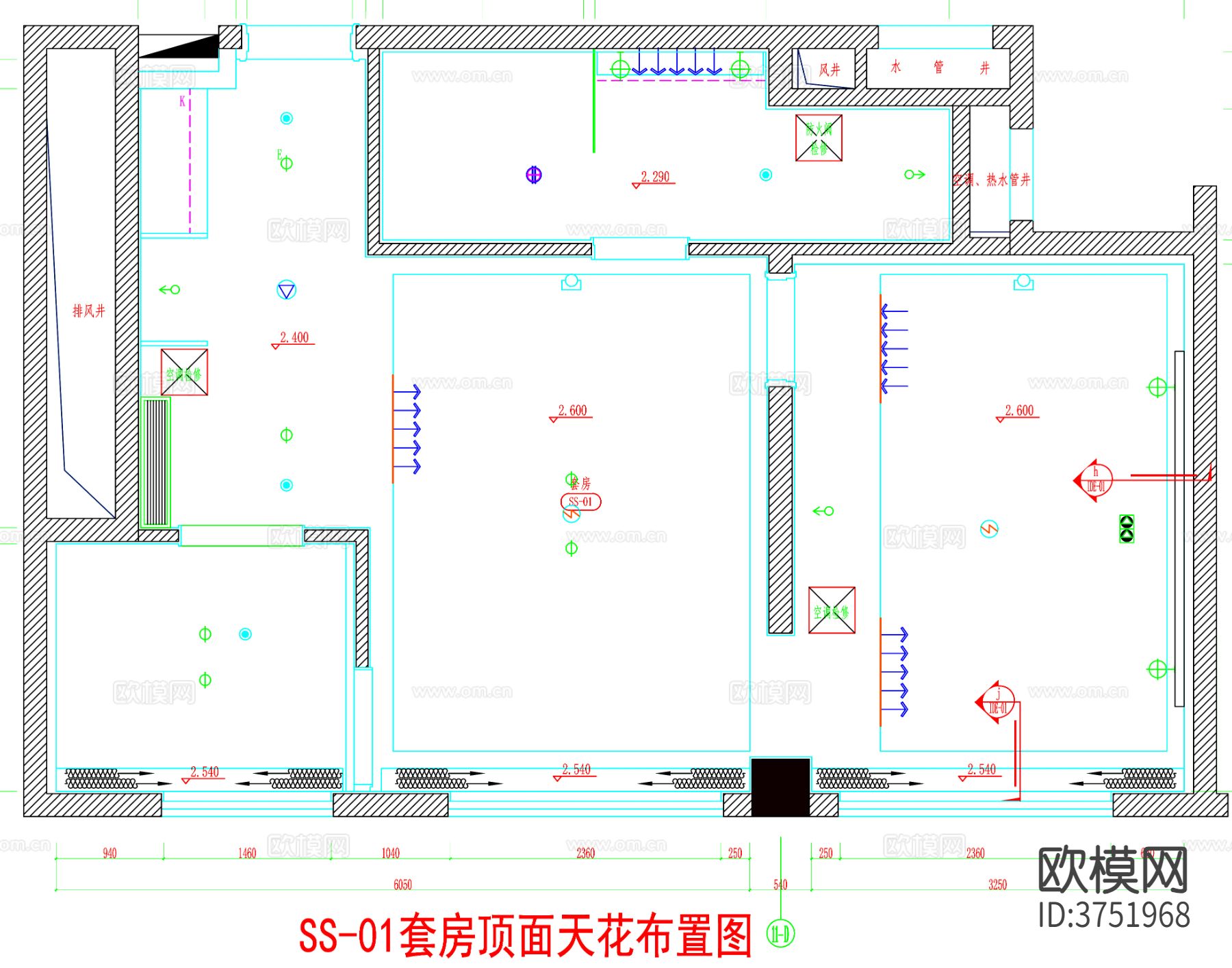 酒店客房 酒店房间 客房平面图 房间平面布局 客房cad平面图下载（渲染图3）