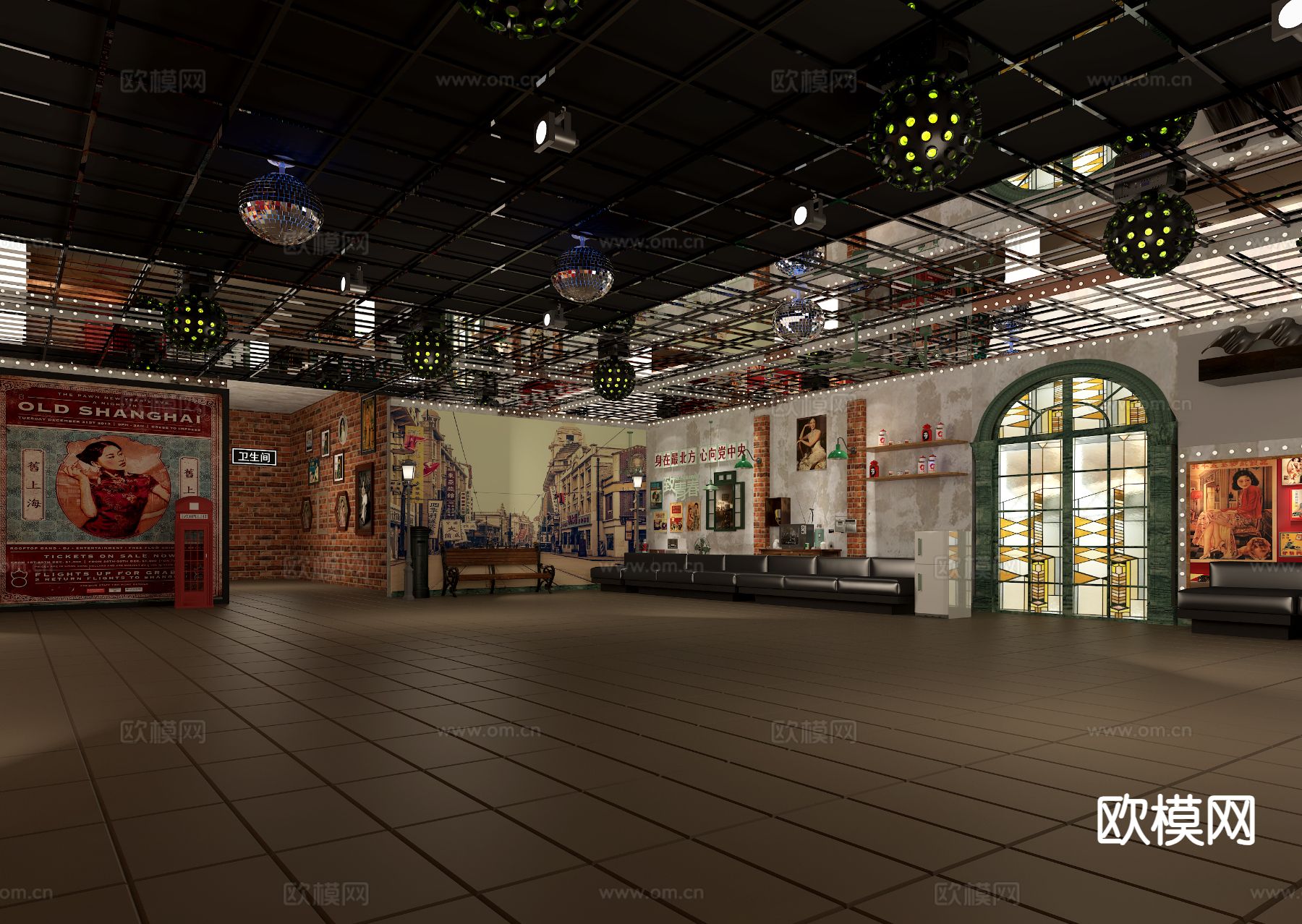 工业风舞厅 歌舞厅3d模型下载（渲染图2）