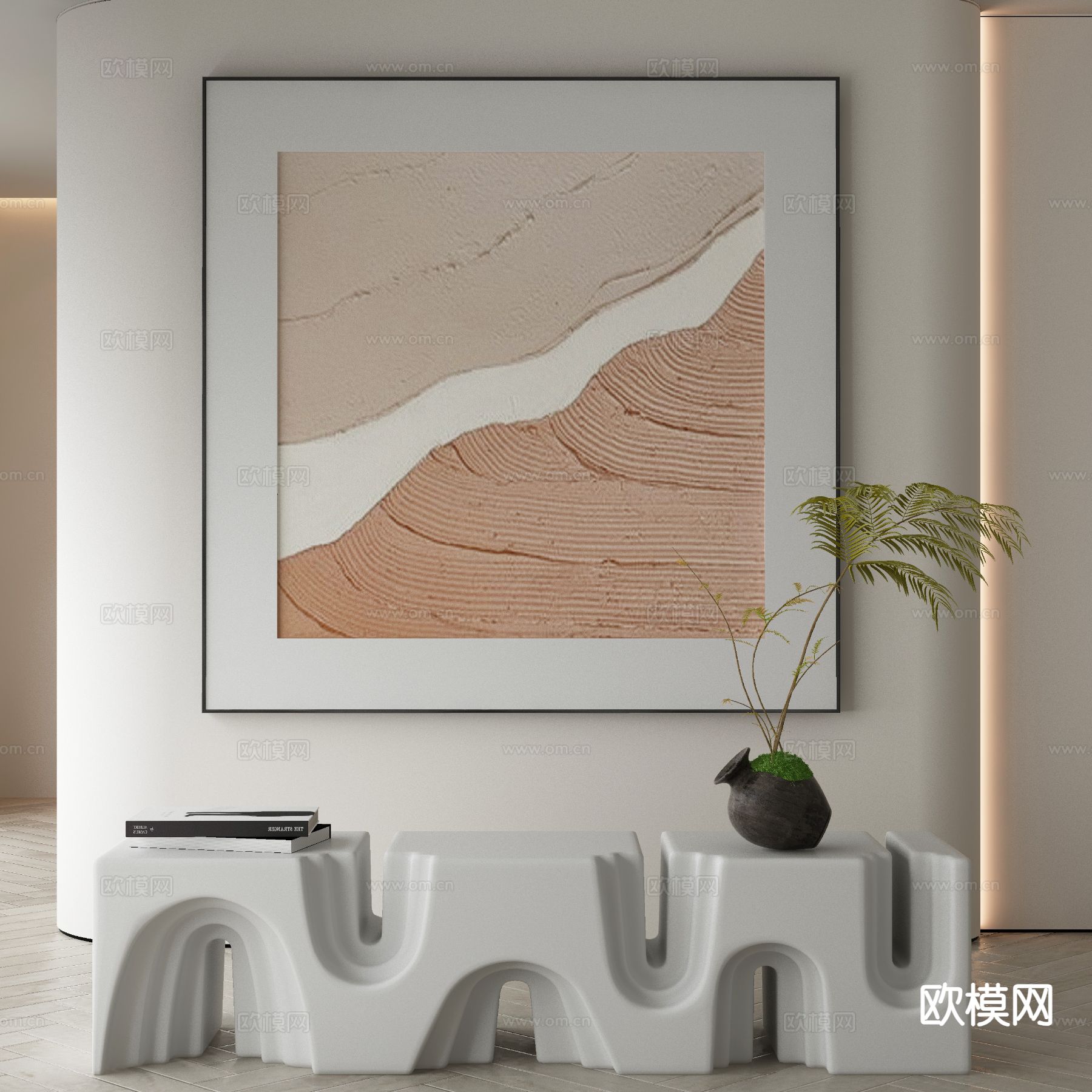 现代艺术画 肌理画 装饰画3d模型