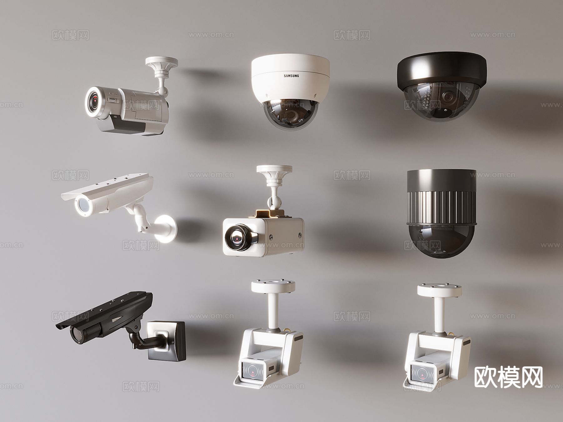 现代监控摄像头3d模型下载
