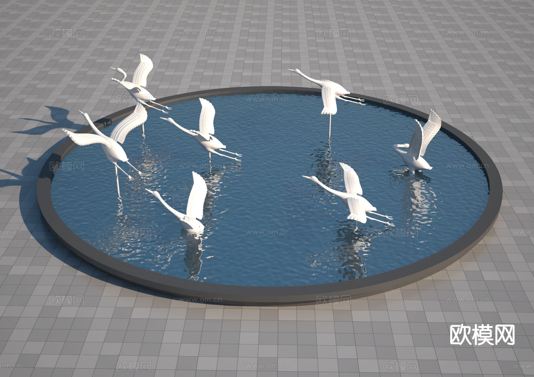 白鹤雕塑 广场雕塑3d模型下载