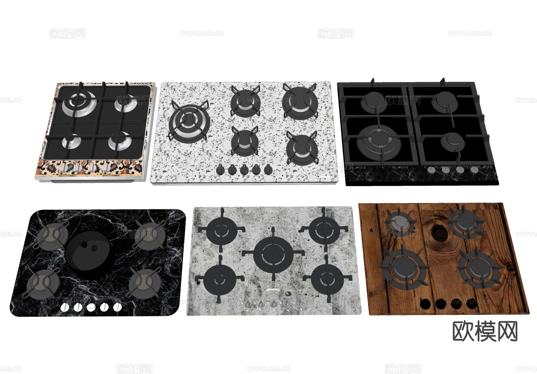 煤气灶台 燃气炉灶su模型