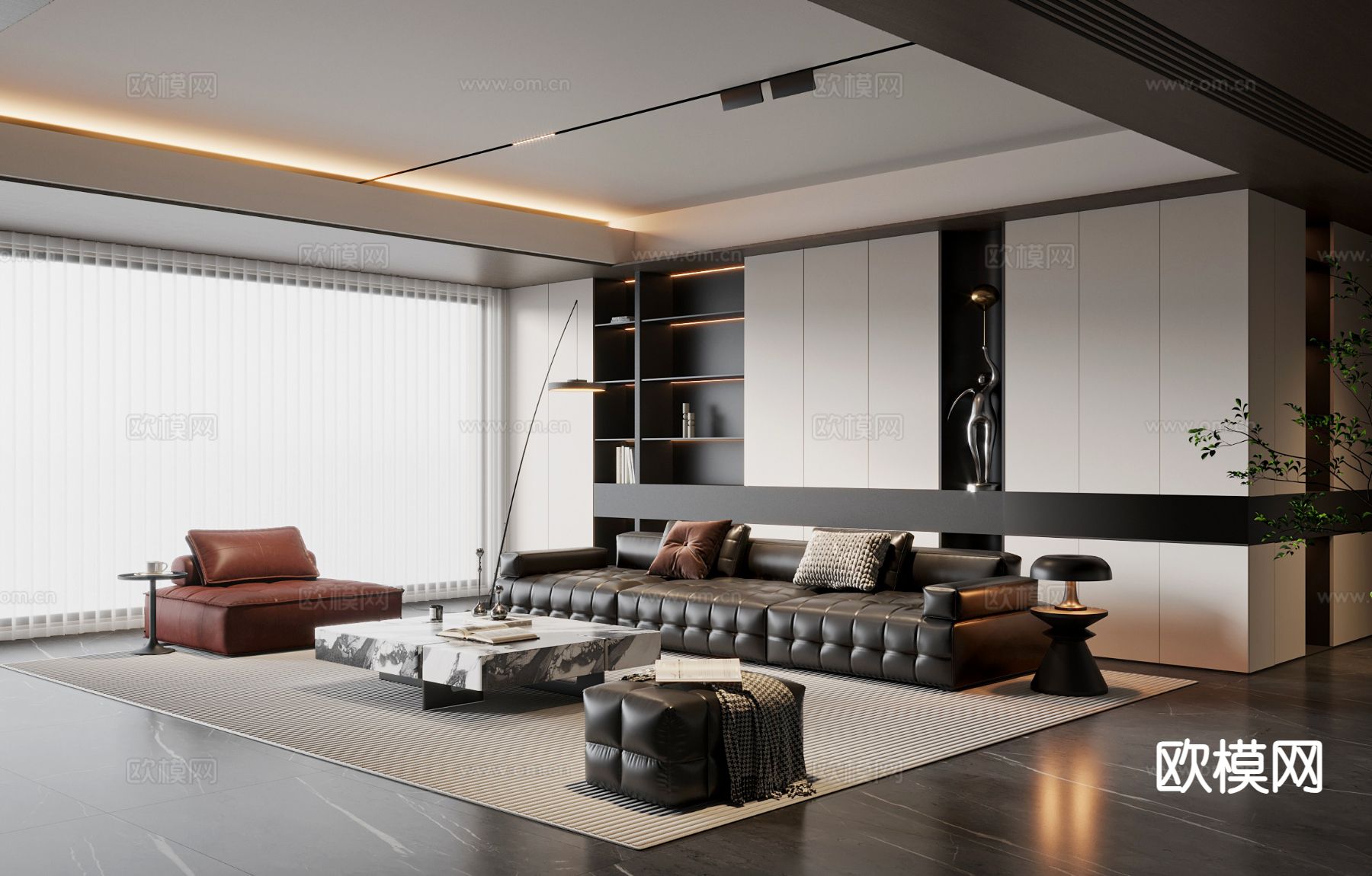 意式客厅3d模型下载