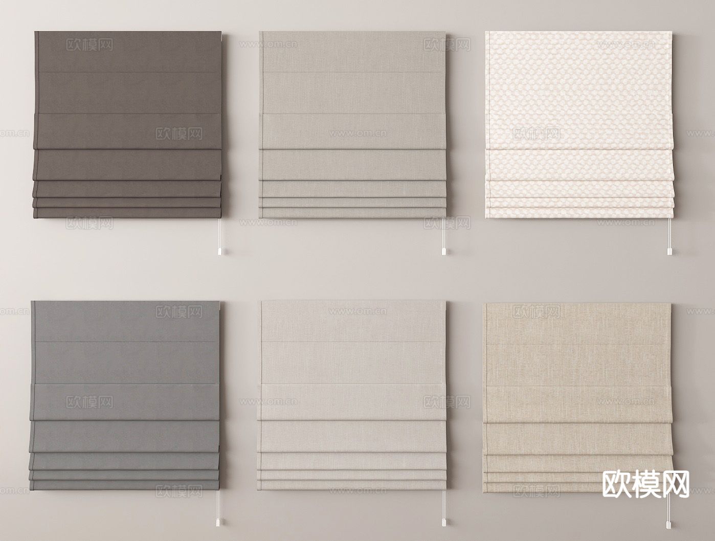 简约窗帘3d模型下载