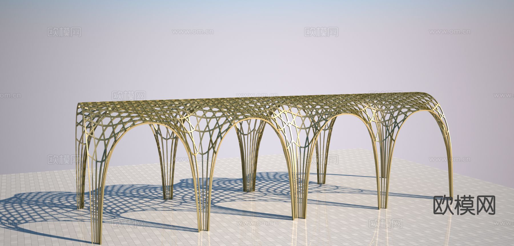 网状艺术廊架 镂空廊架3d模型