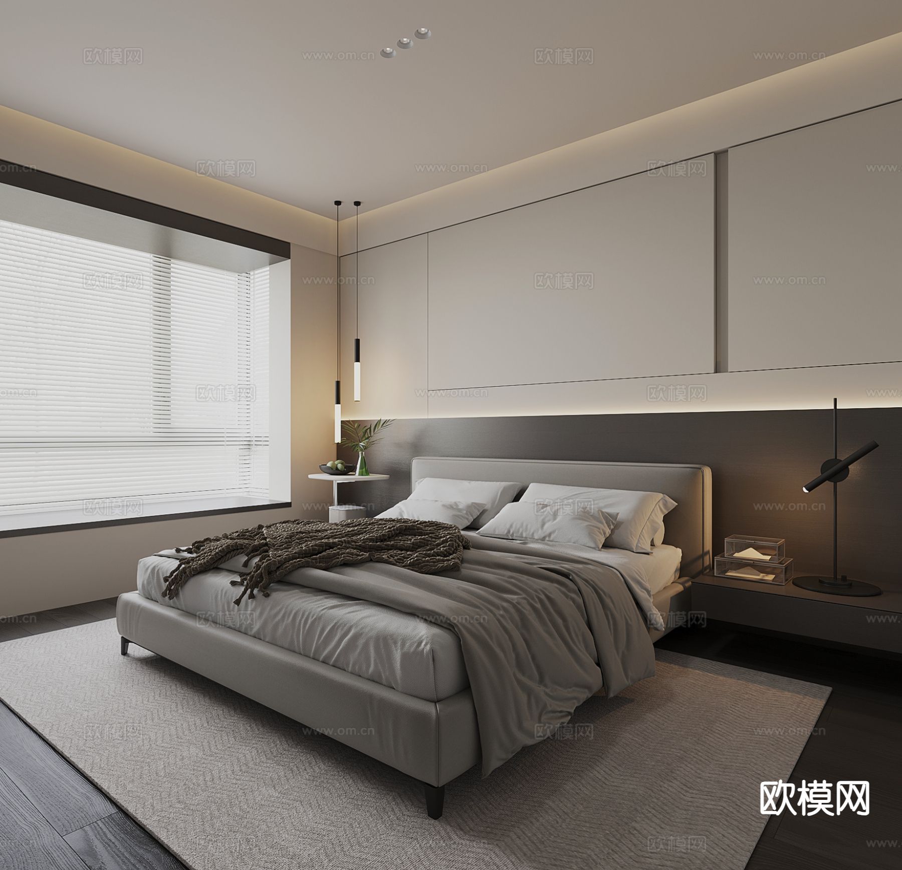 现代卧室 主卧3d模型下载