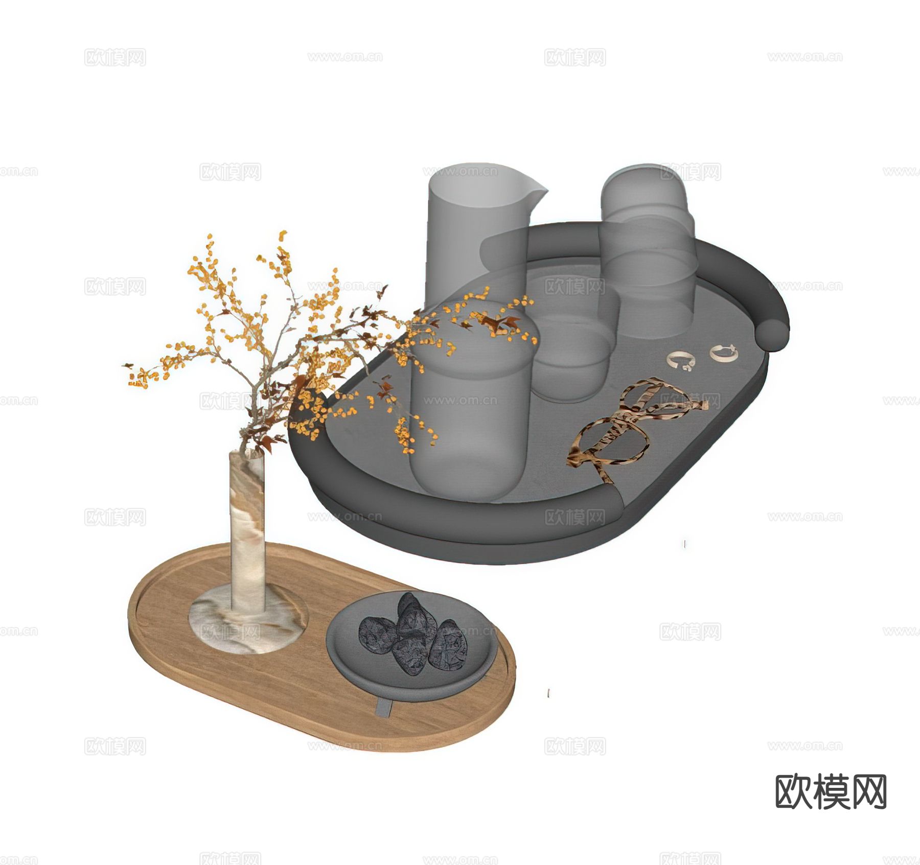 现代装饰摆件 花瓶su模型