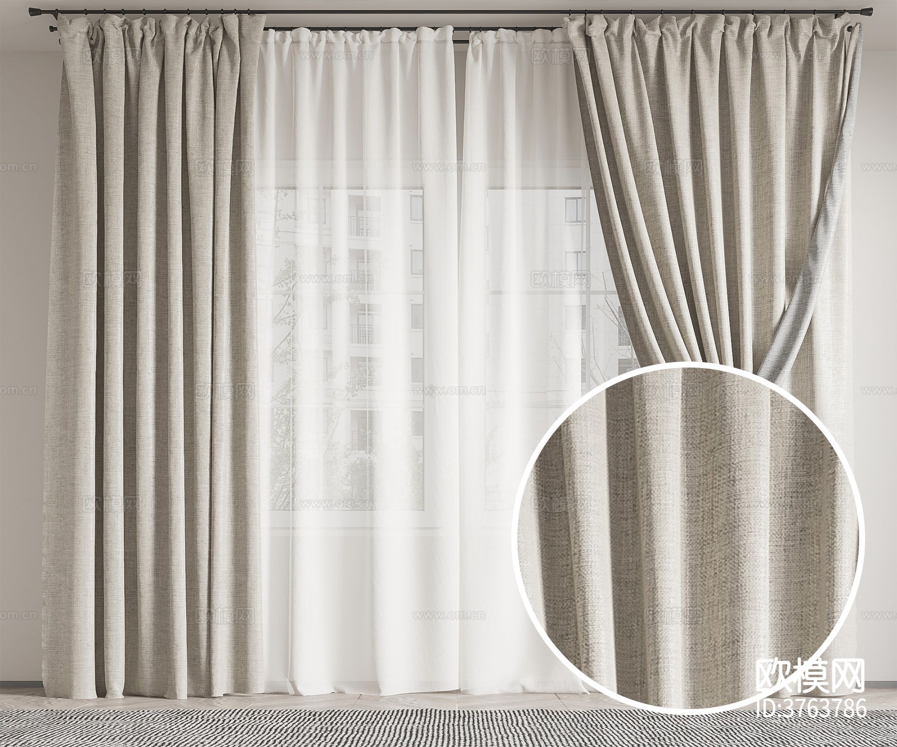 窗帘 亚麻布材质下载