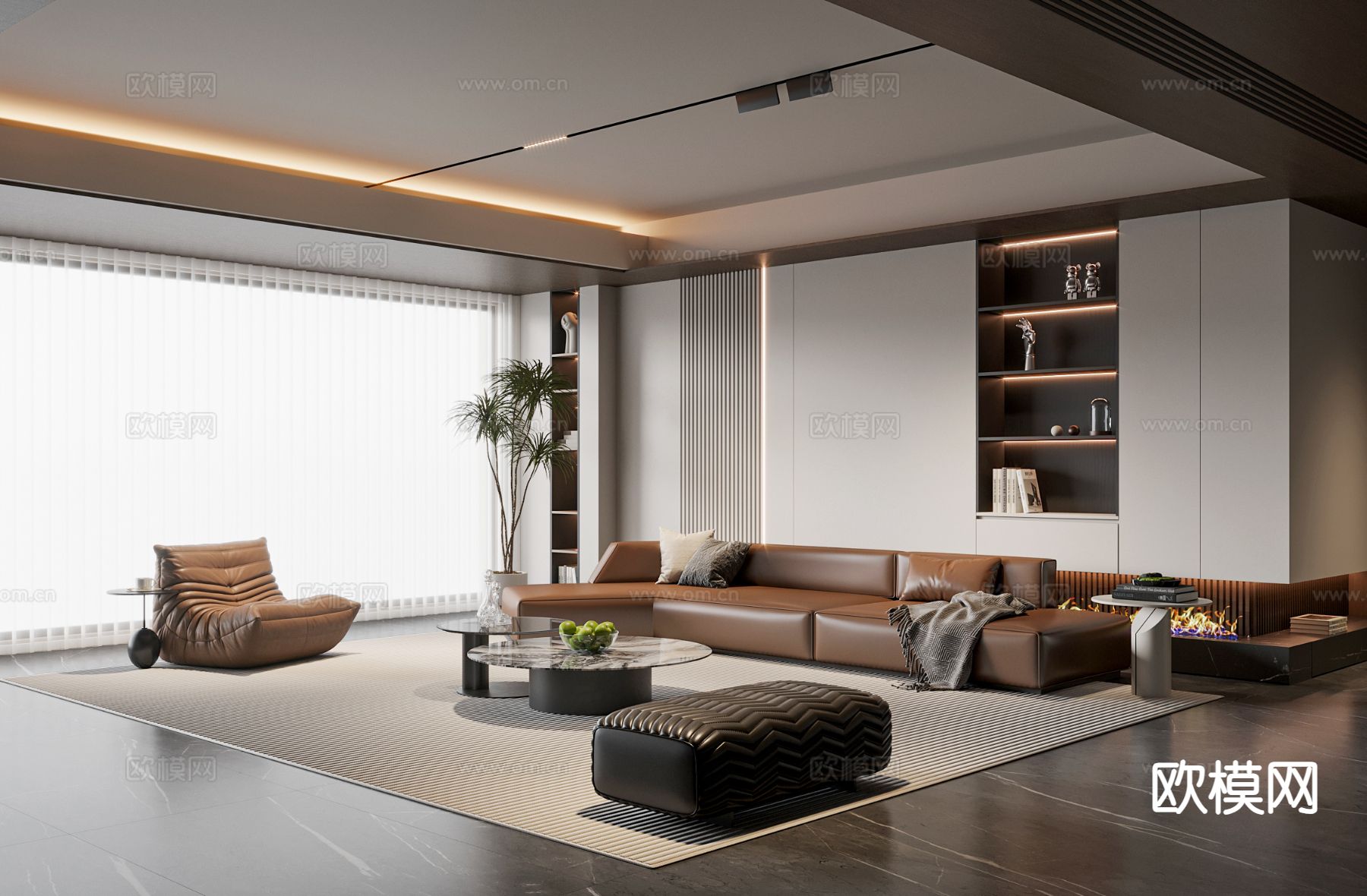 意式客厅3d模型下载