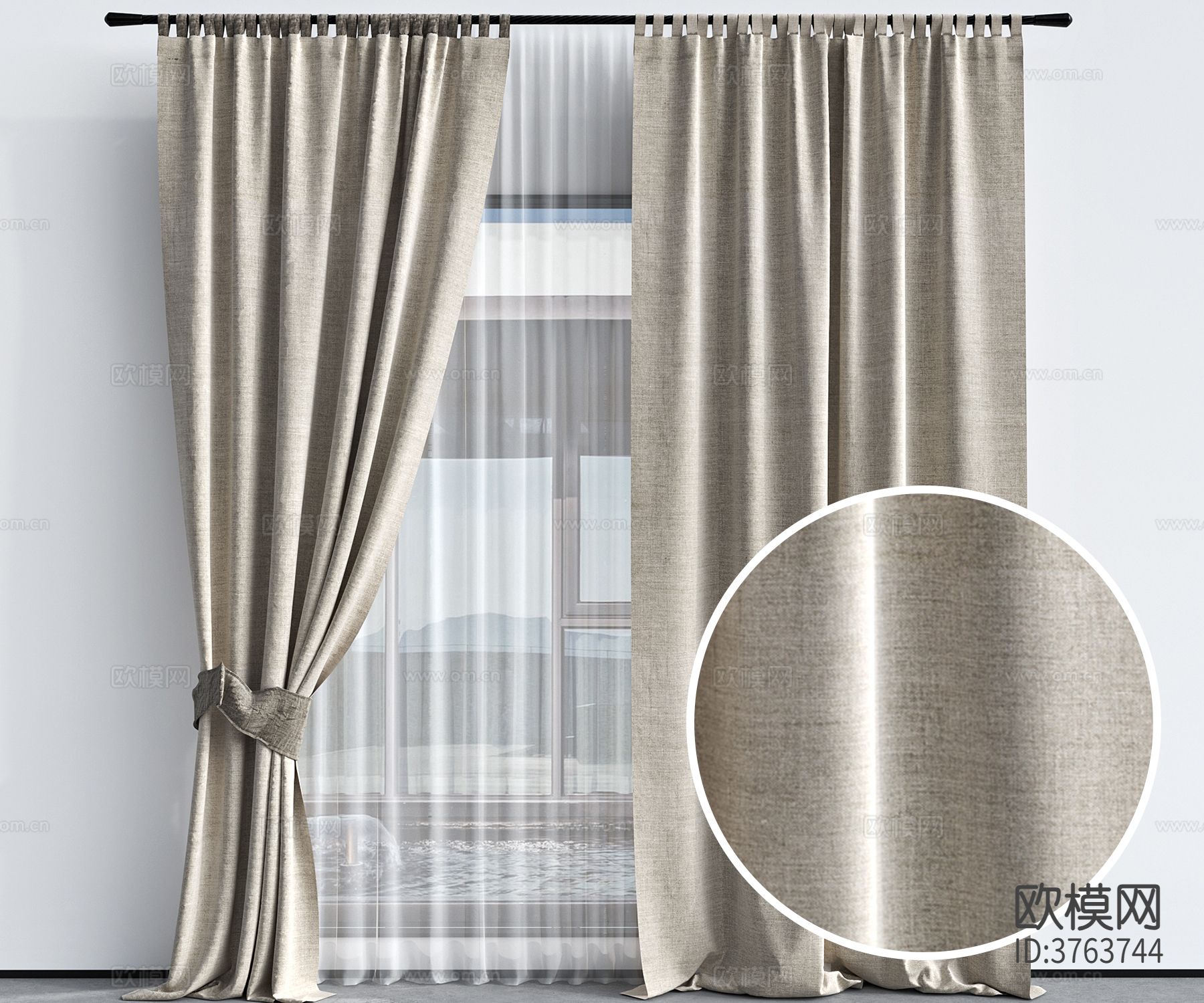窗帘 亚麻布材质下载
