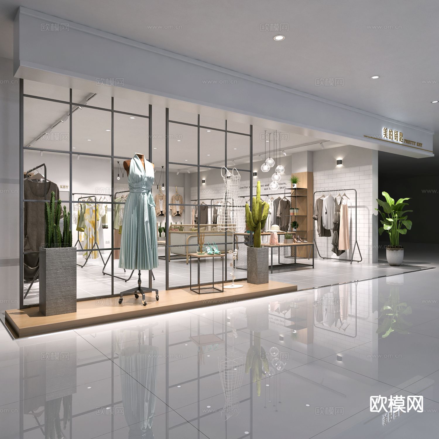 现代服装店 女装店3d模型