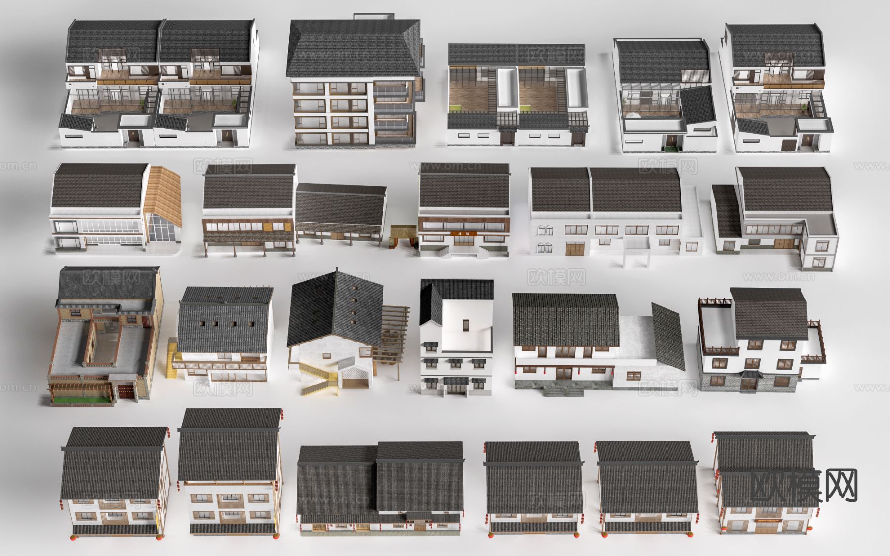 新中式乡村民房 乡村自建房su模型