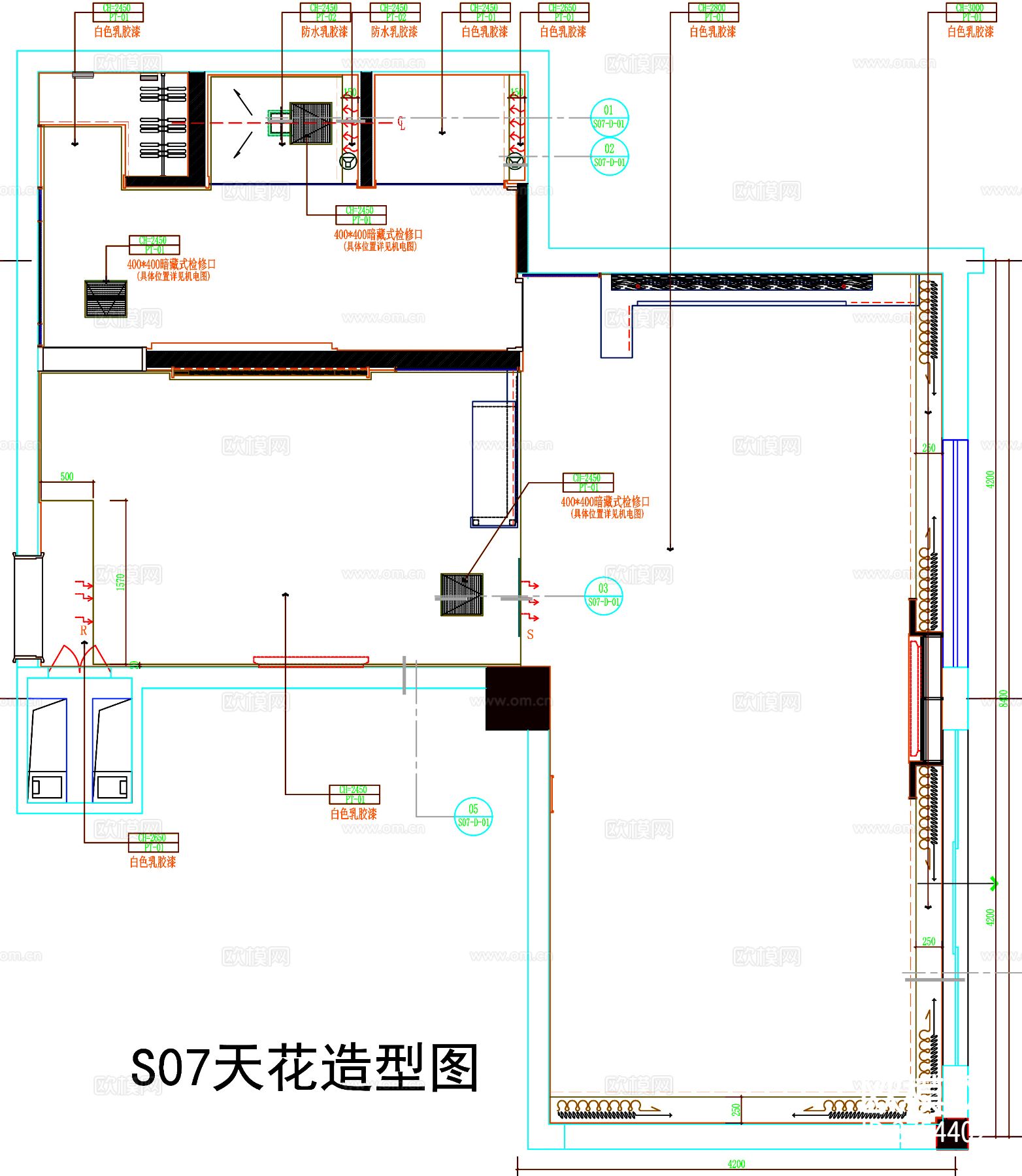 酒店客房cad平面图