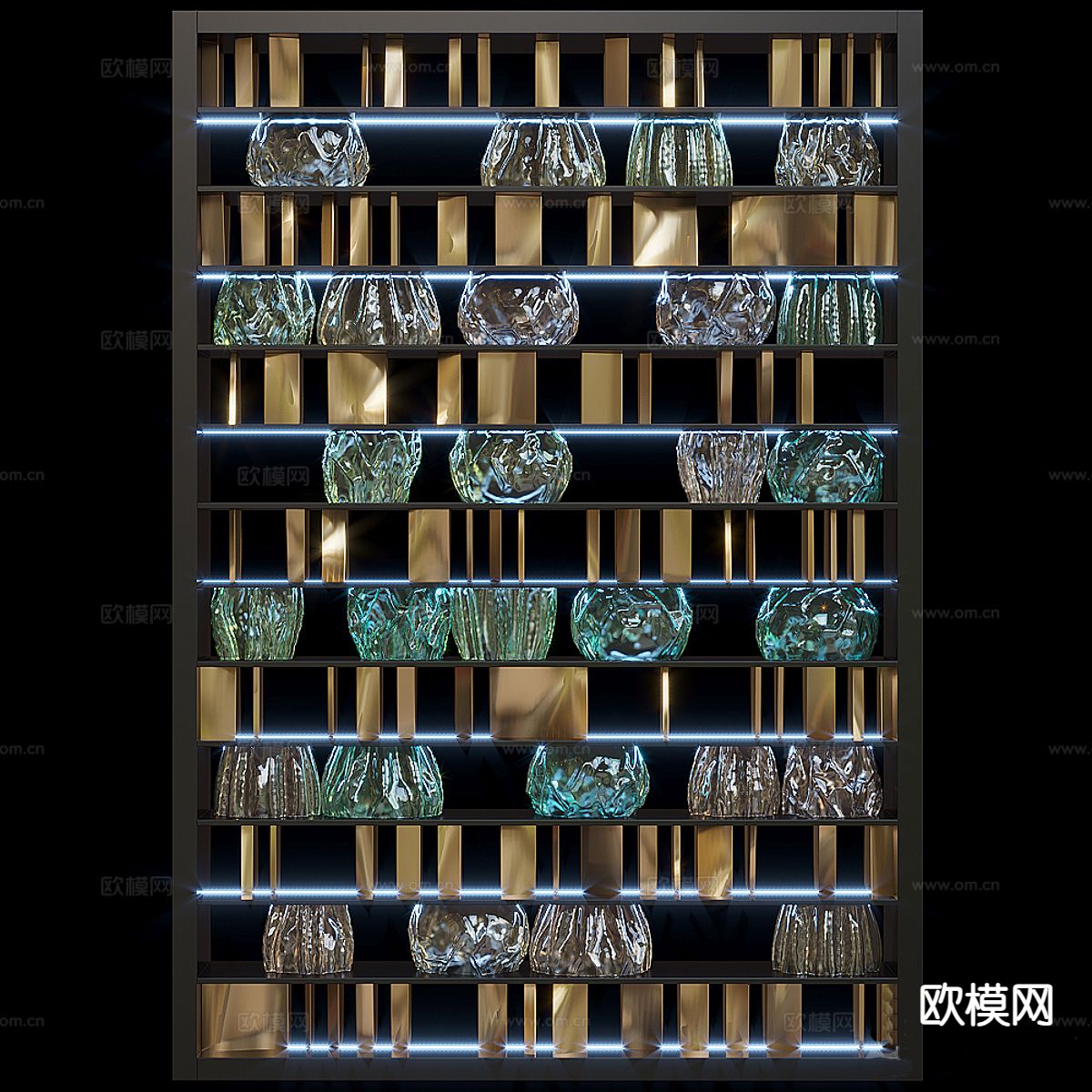 艺术玻璃隔断3d模型下载