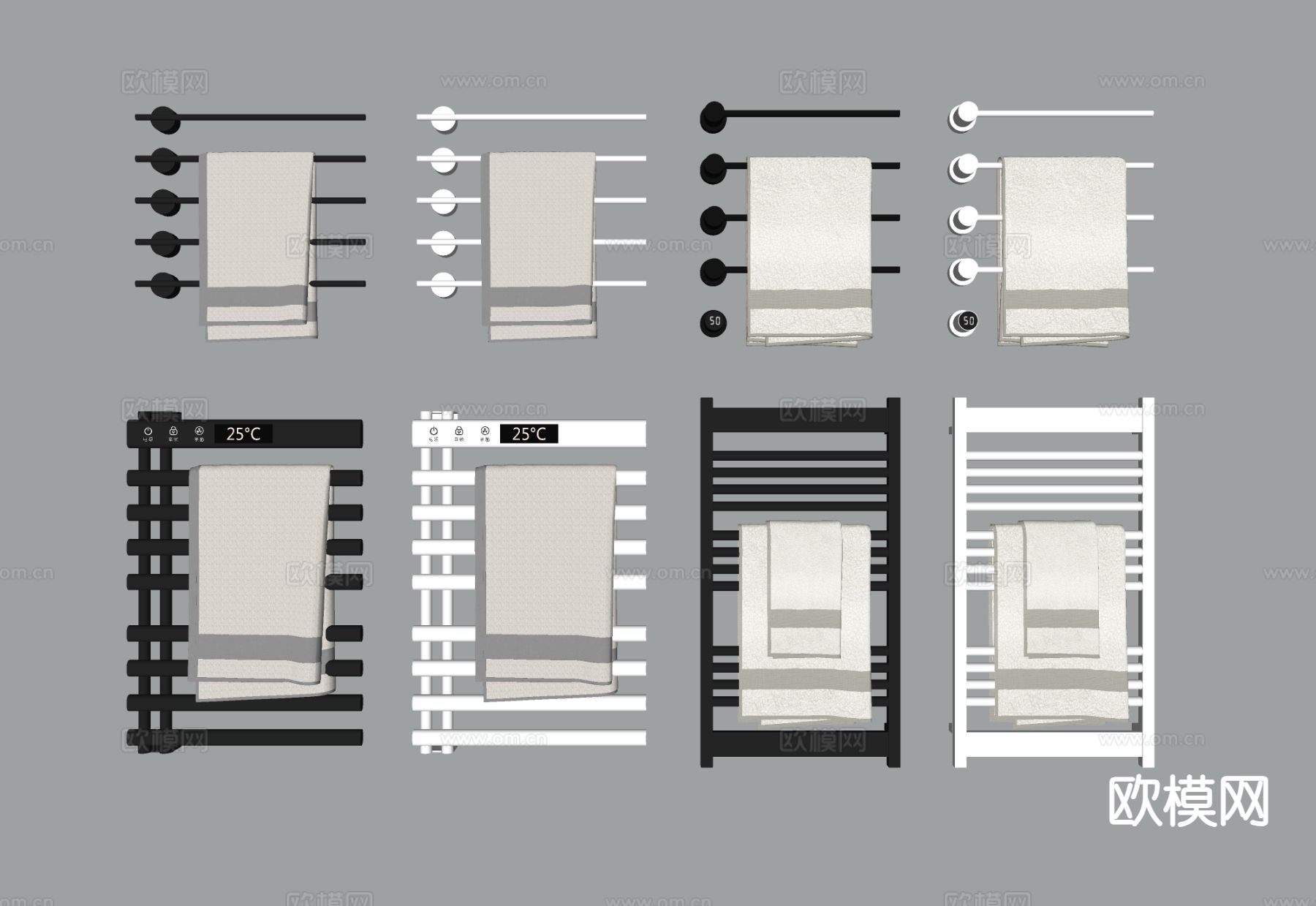 电热毛巾架 浴巾架 毛巾架su模型