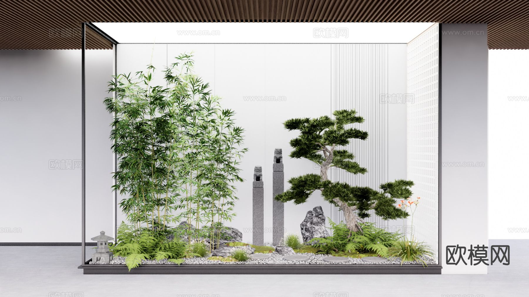 植物堆 室内造景su模型