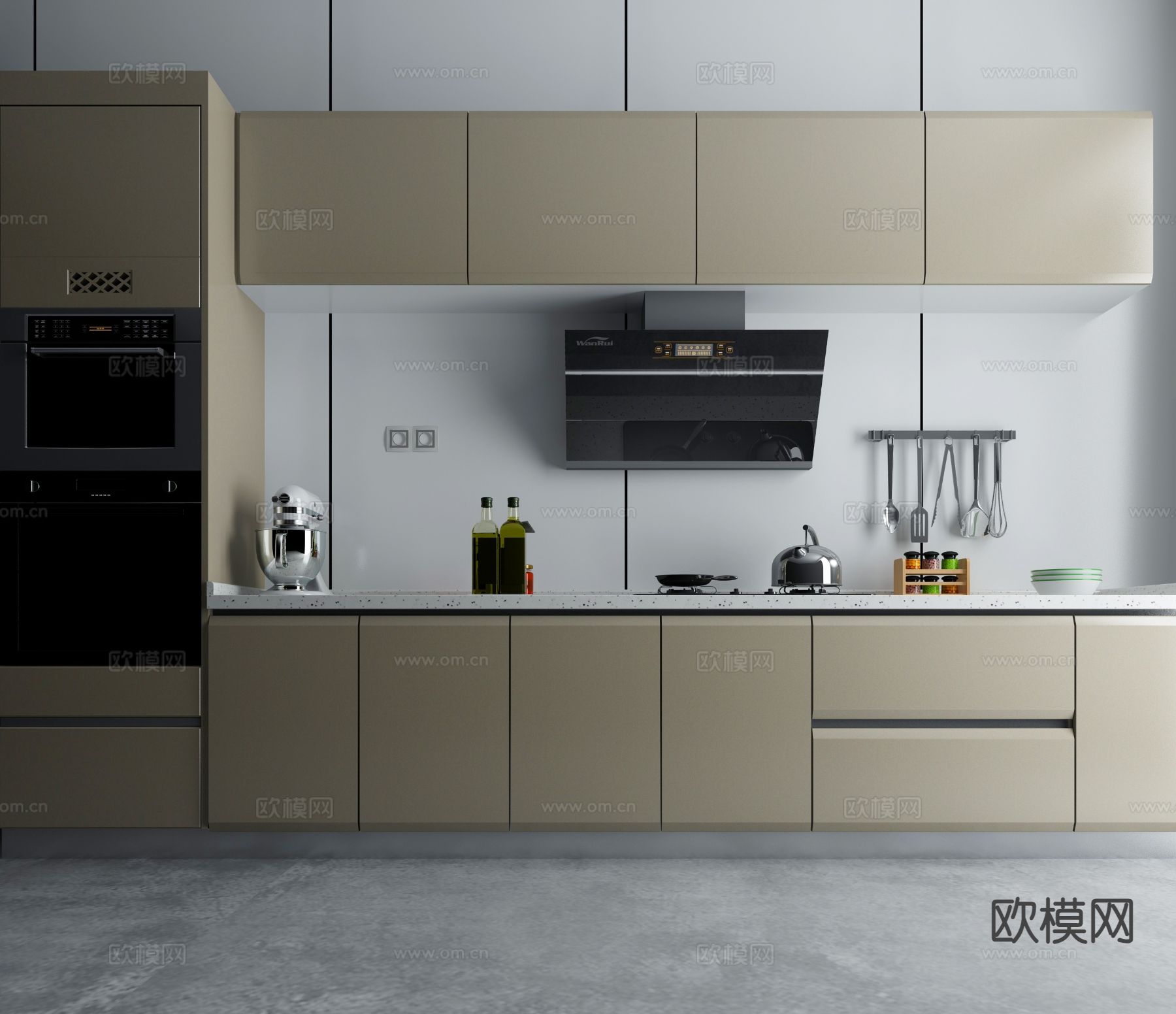现代橱柜3d模型下载（渲染图1）