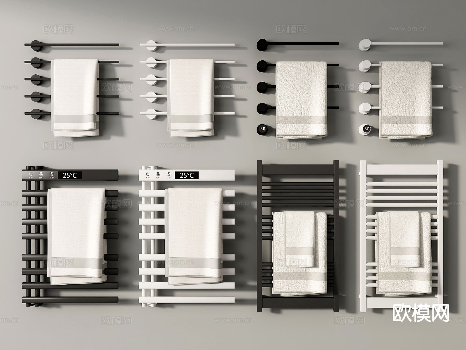 电热毛巾架 浴巾架 毛巾架3d模型
