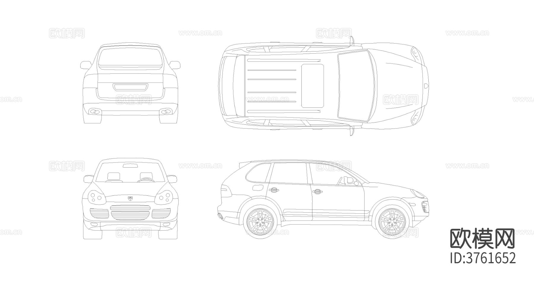 保时捷卡宴(2003)汽车CAD图块下载