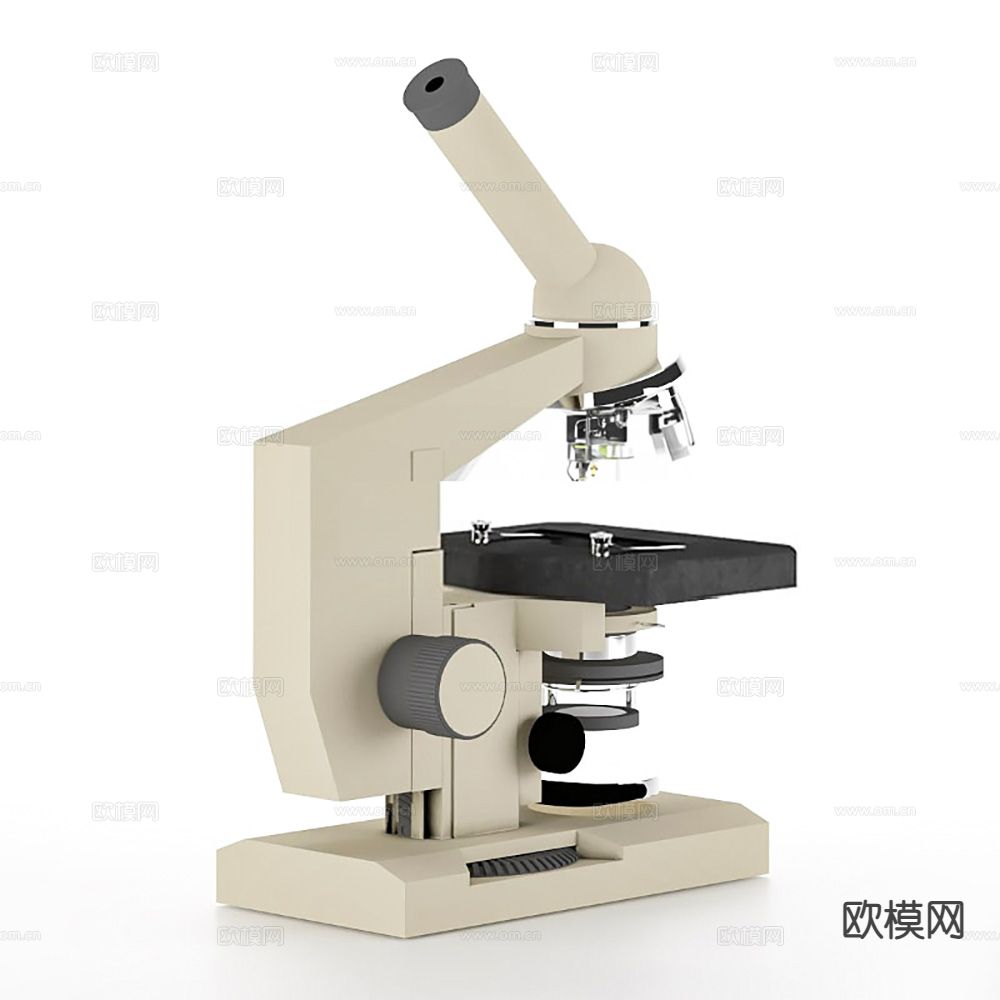 现代显微镜 学校实验器材d模型