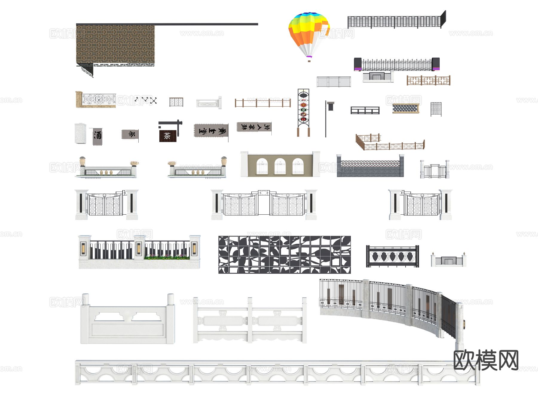 铁艺栏杆 围栏 护栏 扶手围栏3d模型