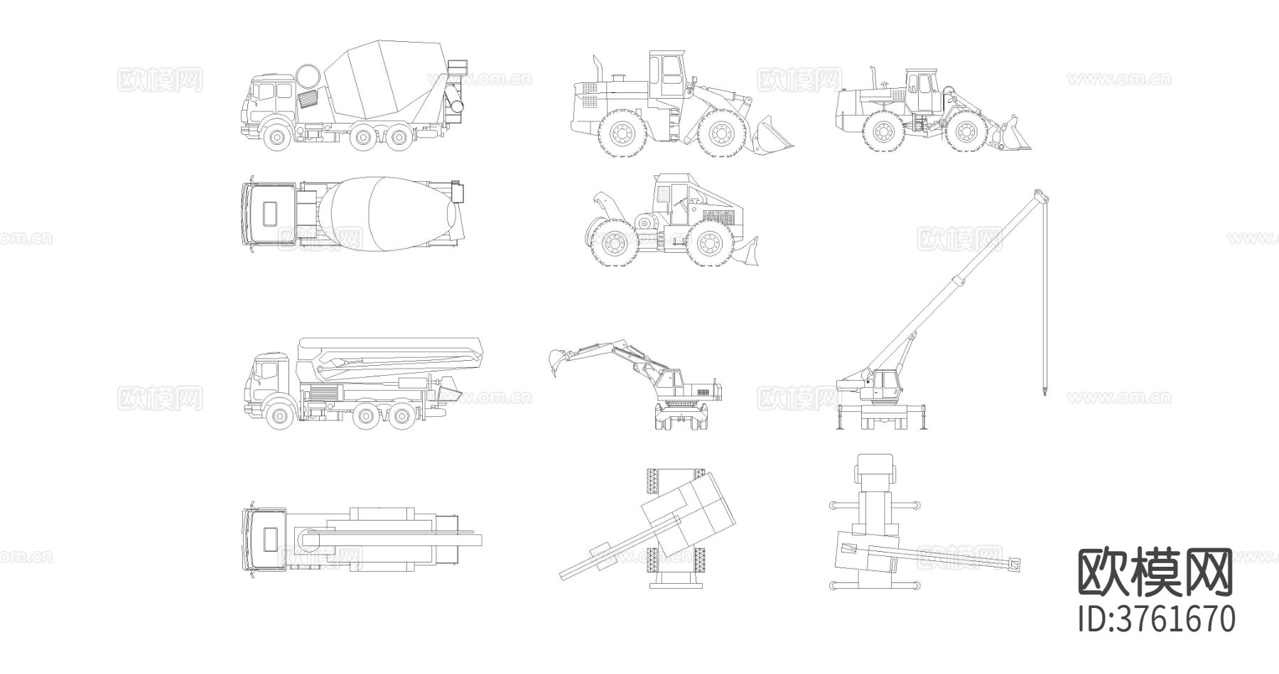 工程车辆CAD图块