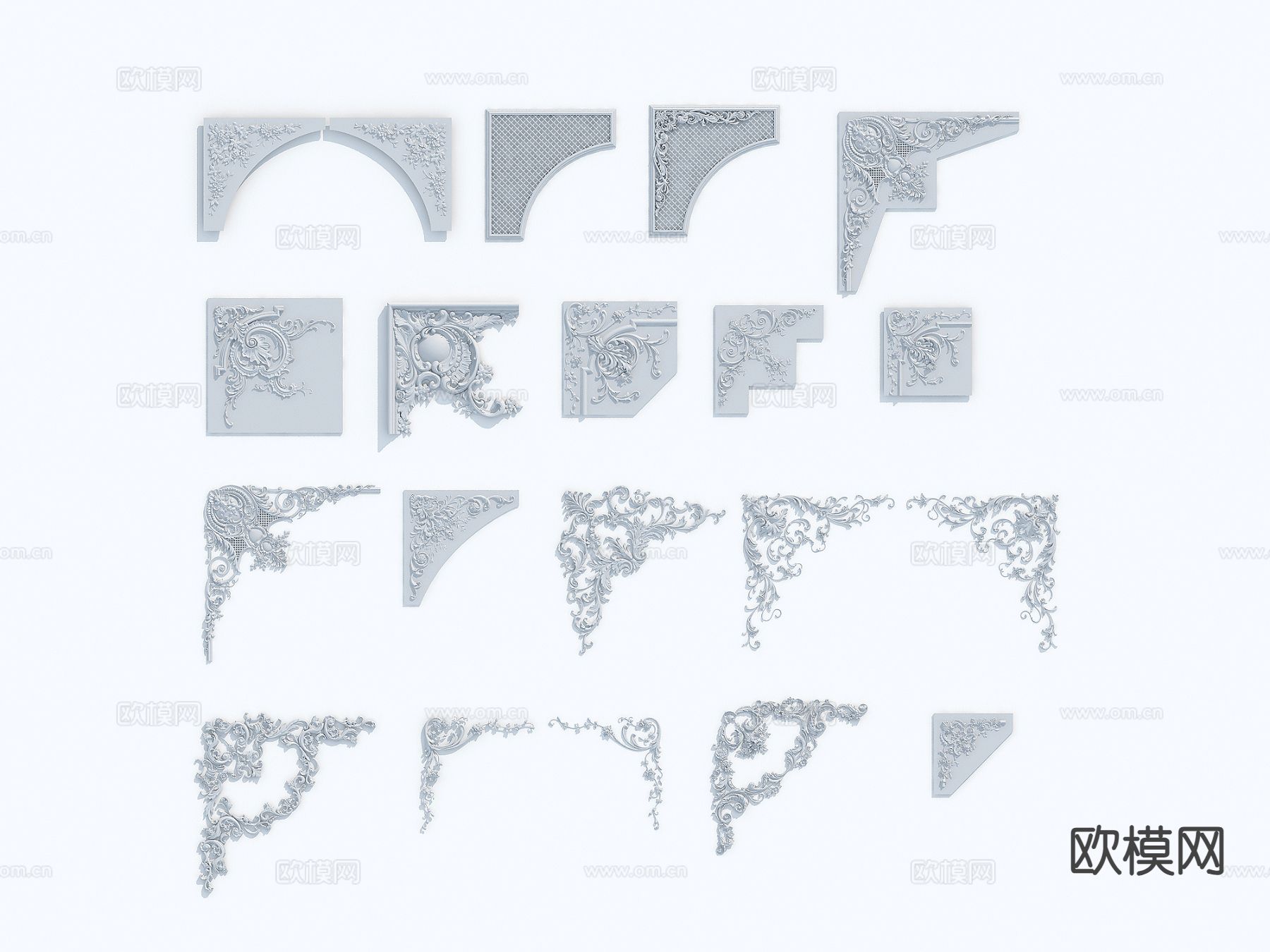 欧式雕花 石膏雕花 线脚 角线3d模型