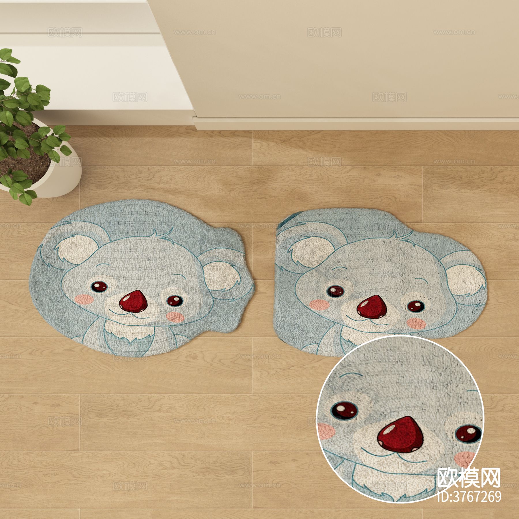 卡通地毯 圆形地毯材质下载