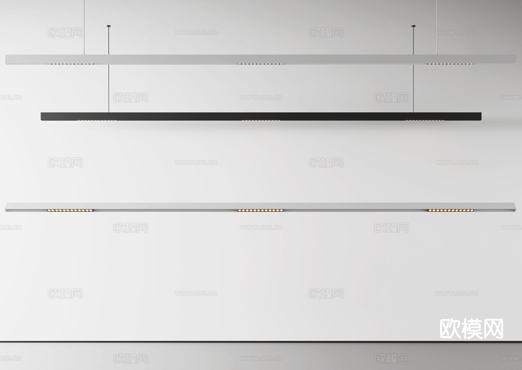 现代极简条形吊灯su模型