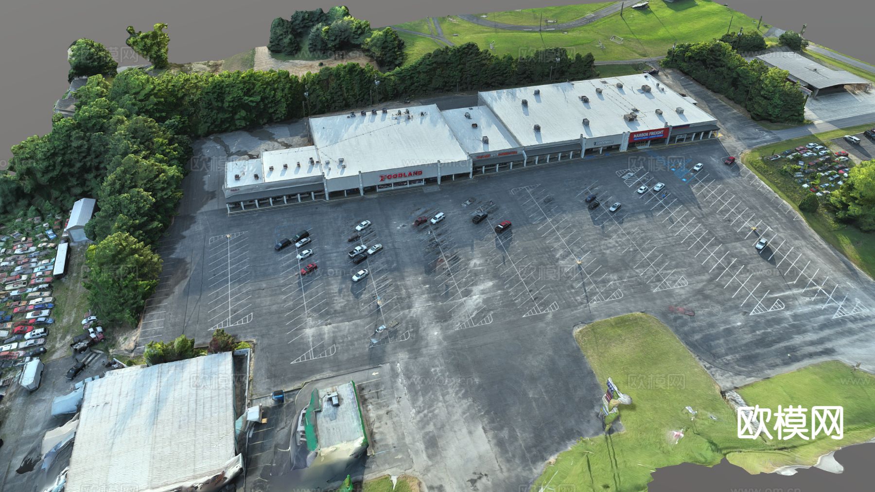 foodland 购物中心 停车场3d模型下载（渲染图2）