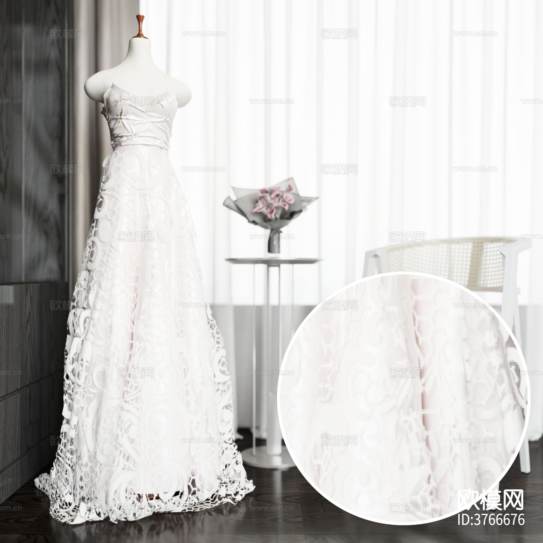 婚纱 蕾丝材质下载