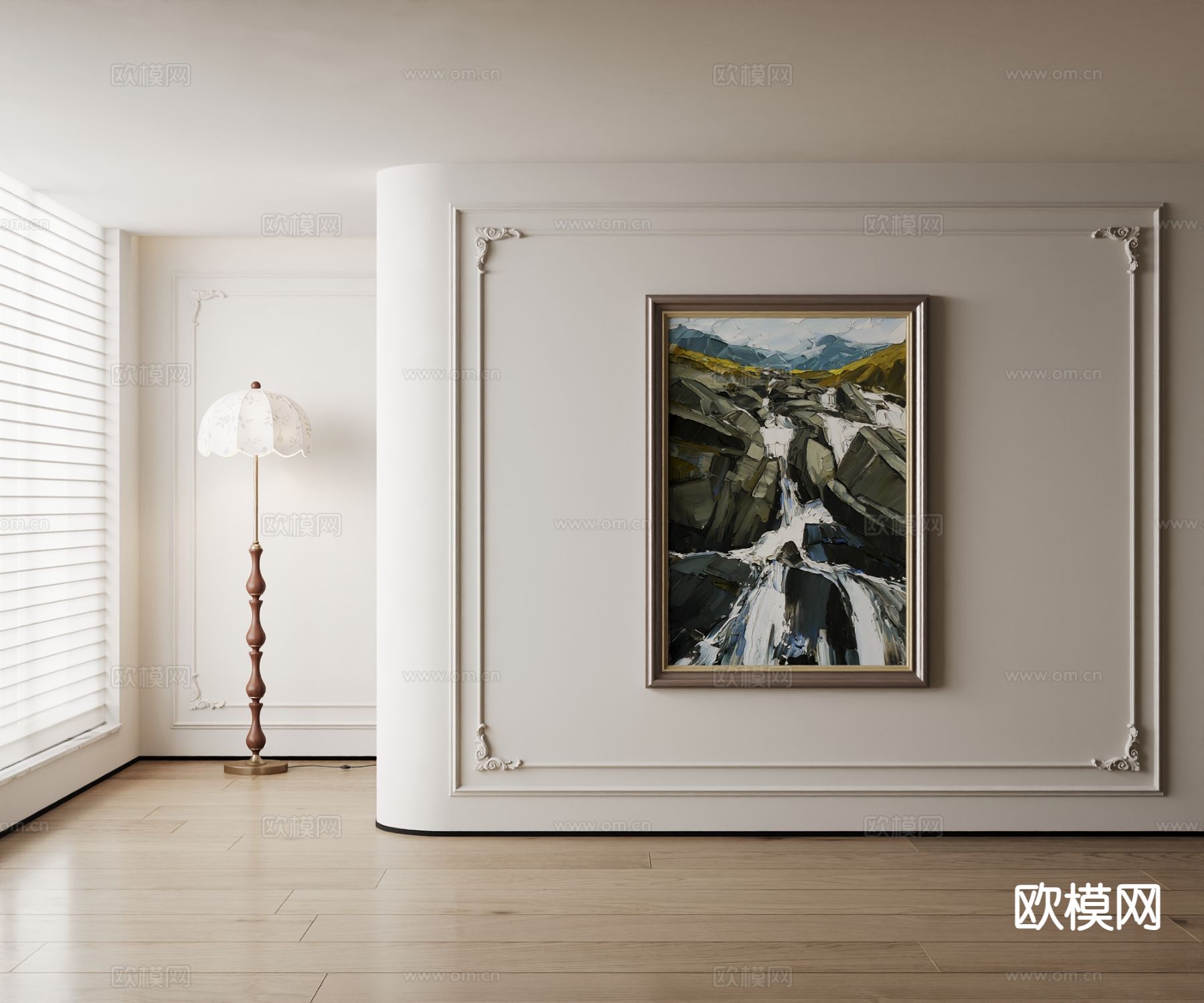 美式油画 艺术画 装饰画3d模型下载