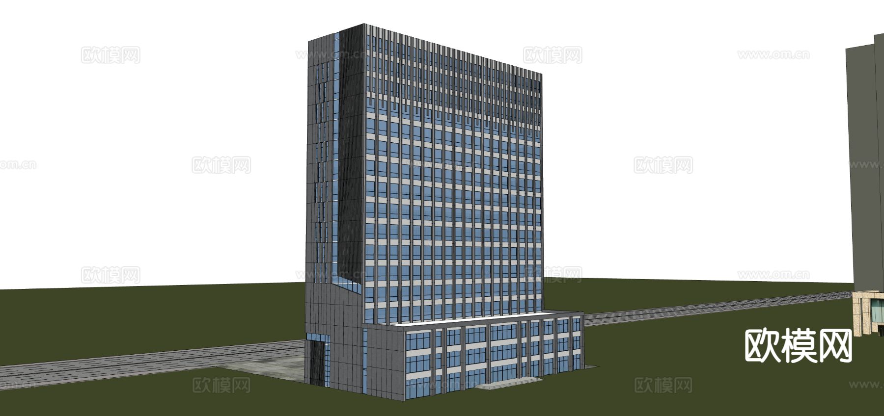 现代办公楼 商业住宅楼su模型