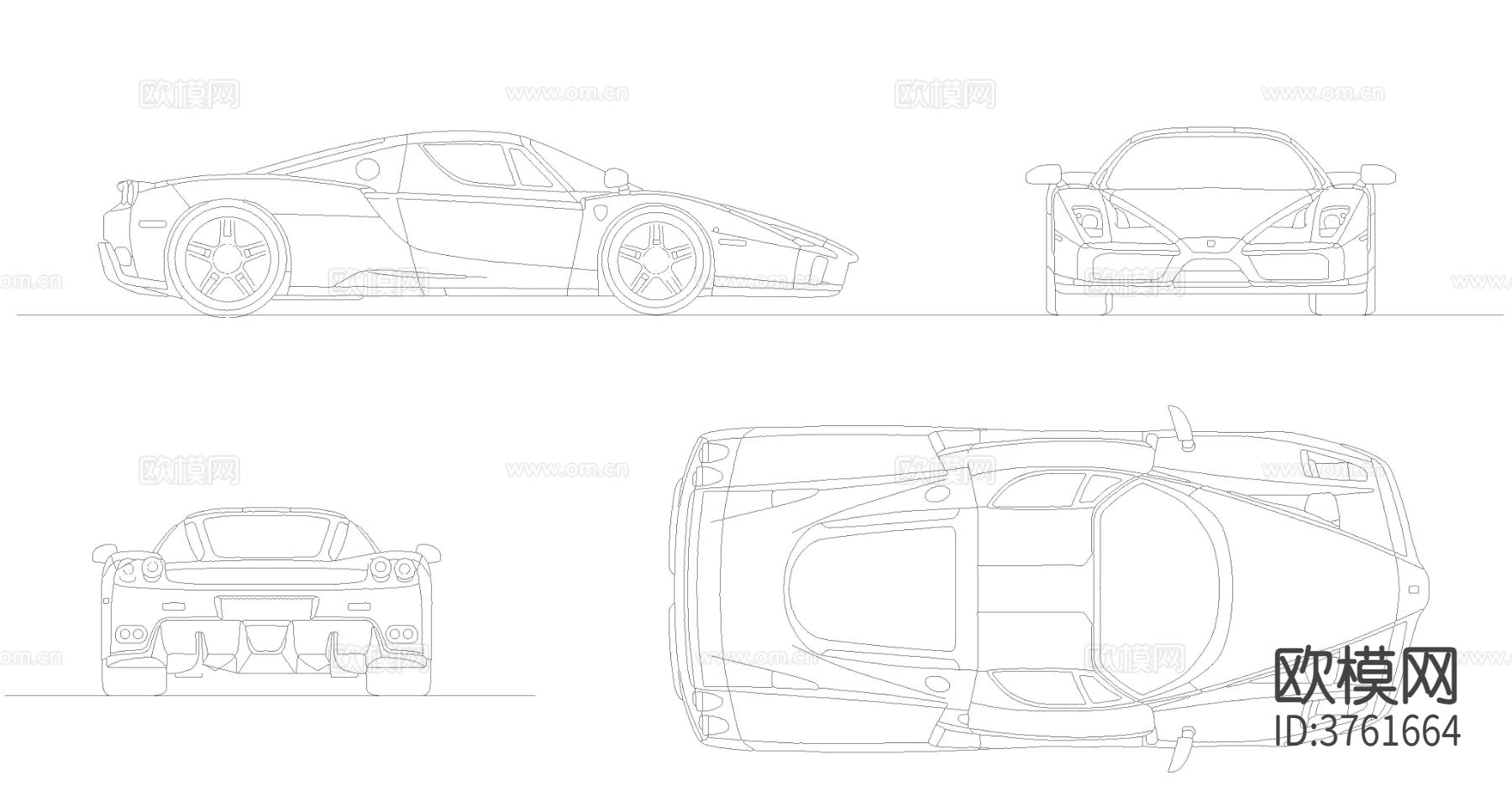 恩佐·法拉利汽车CAD图块