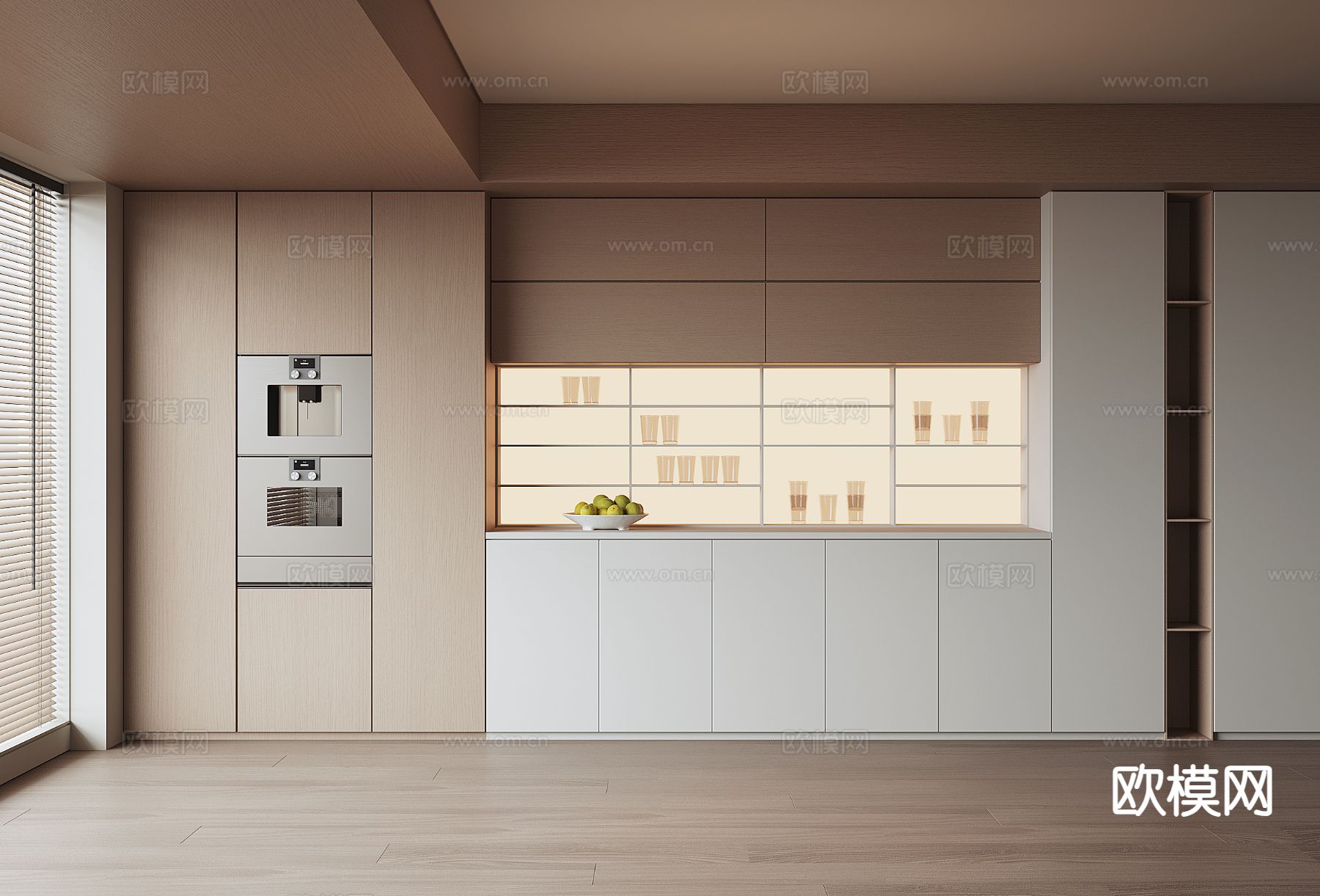 现代酒柜 餐边柜su模型下载（渲染图2）