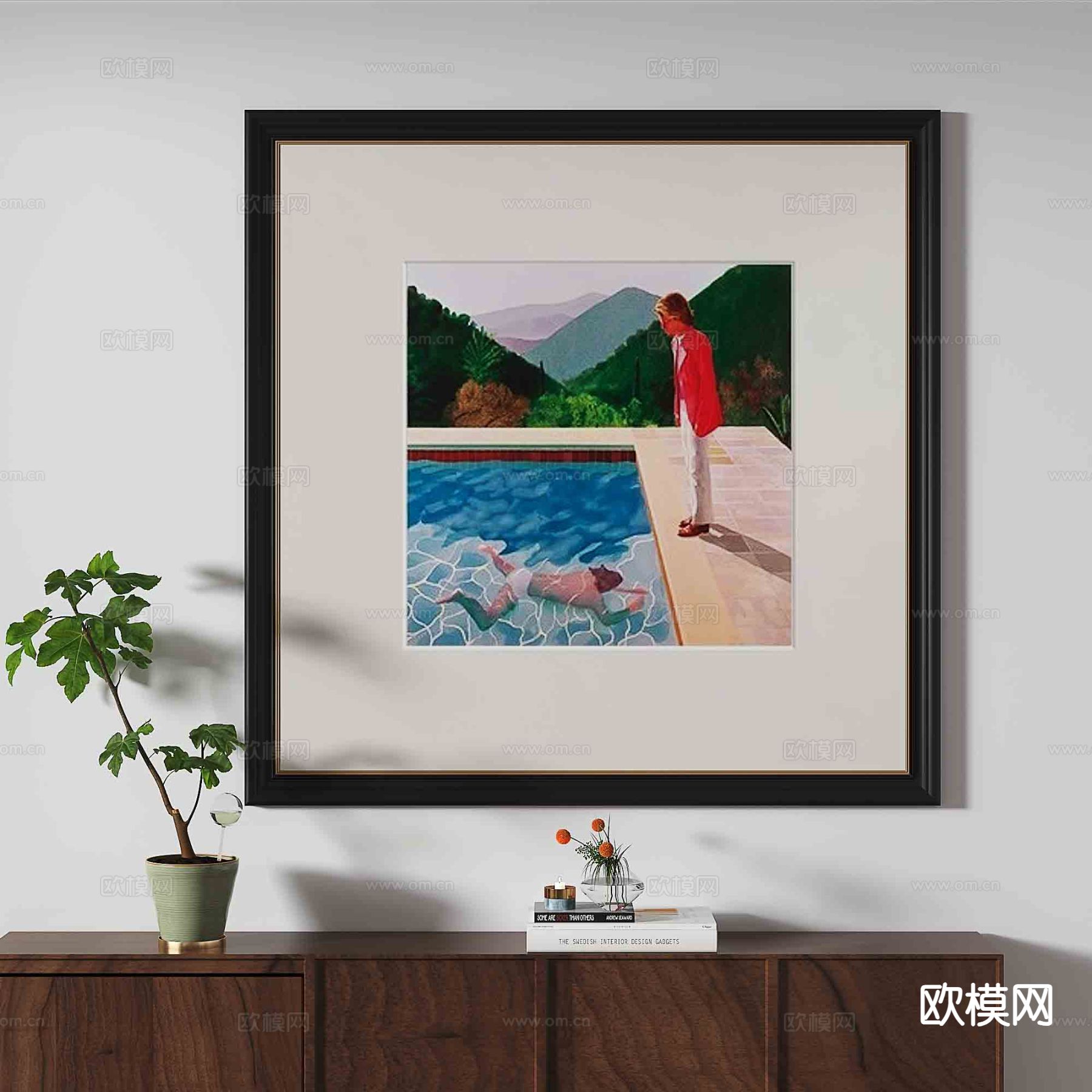 中古风复古挂画 艺术画 装饰画3d模型