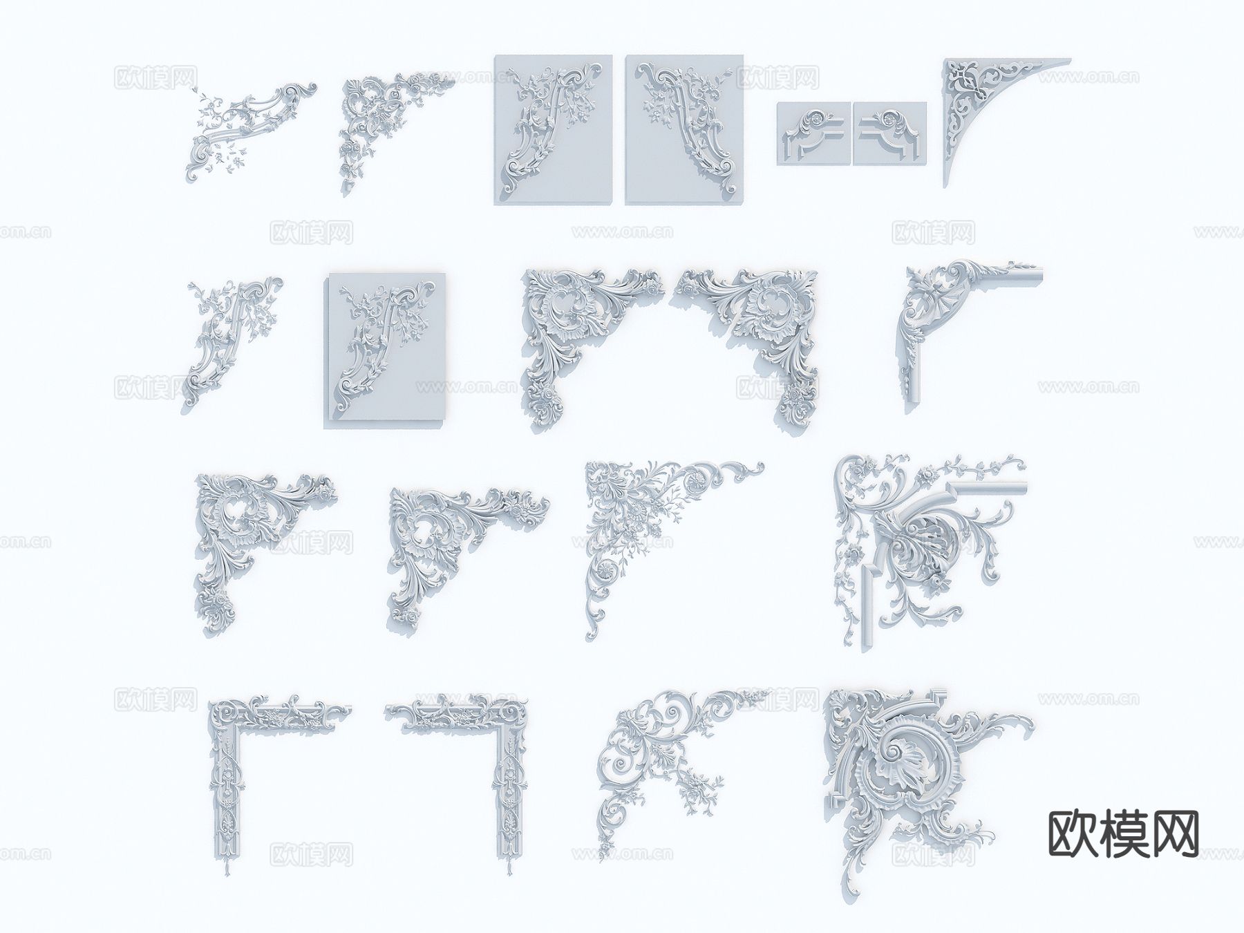 欧式雕花 石膏雕花 线脚 角线3d模型