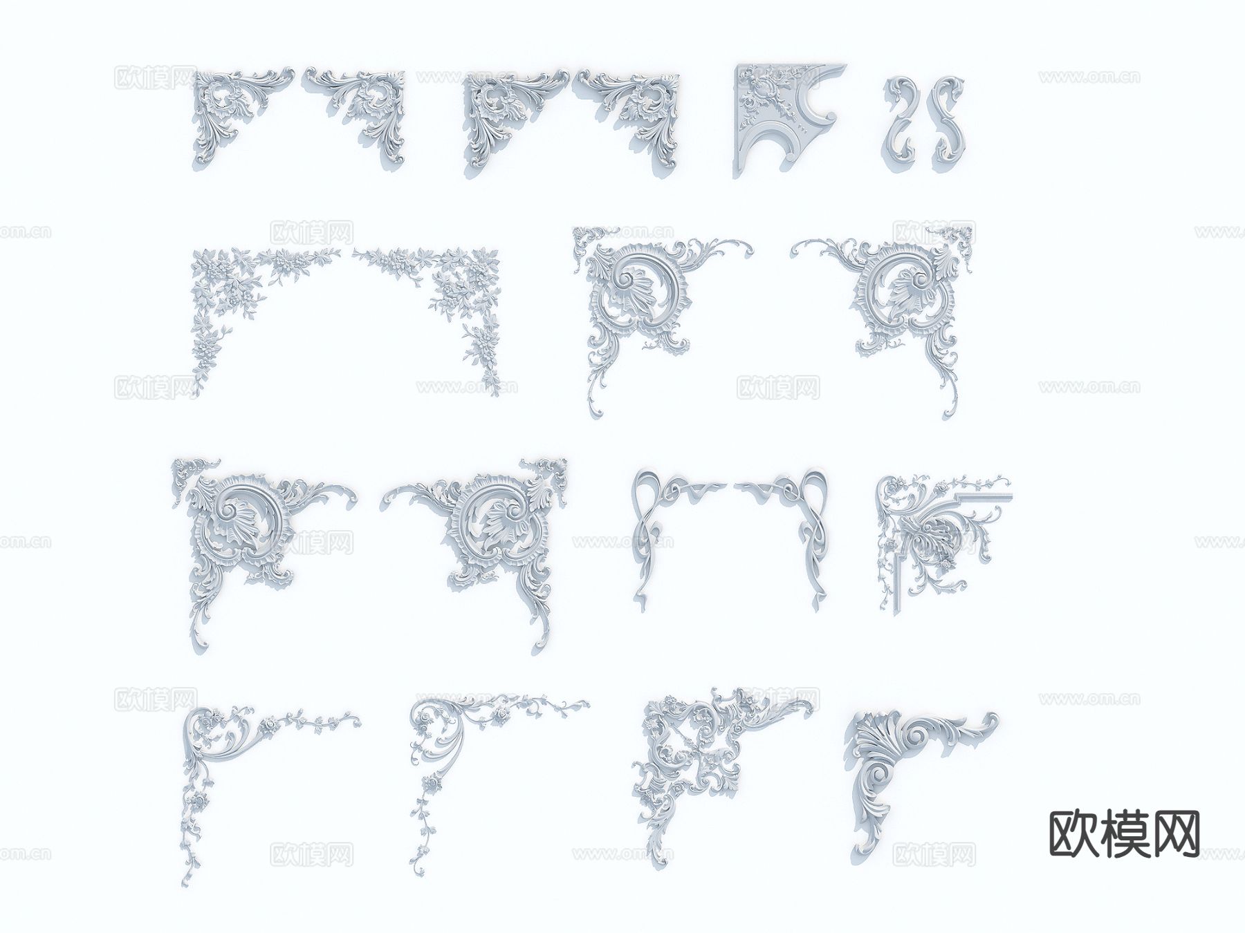 欧式雕花 石膏雕花 线脚 角线3d模型