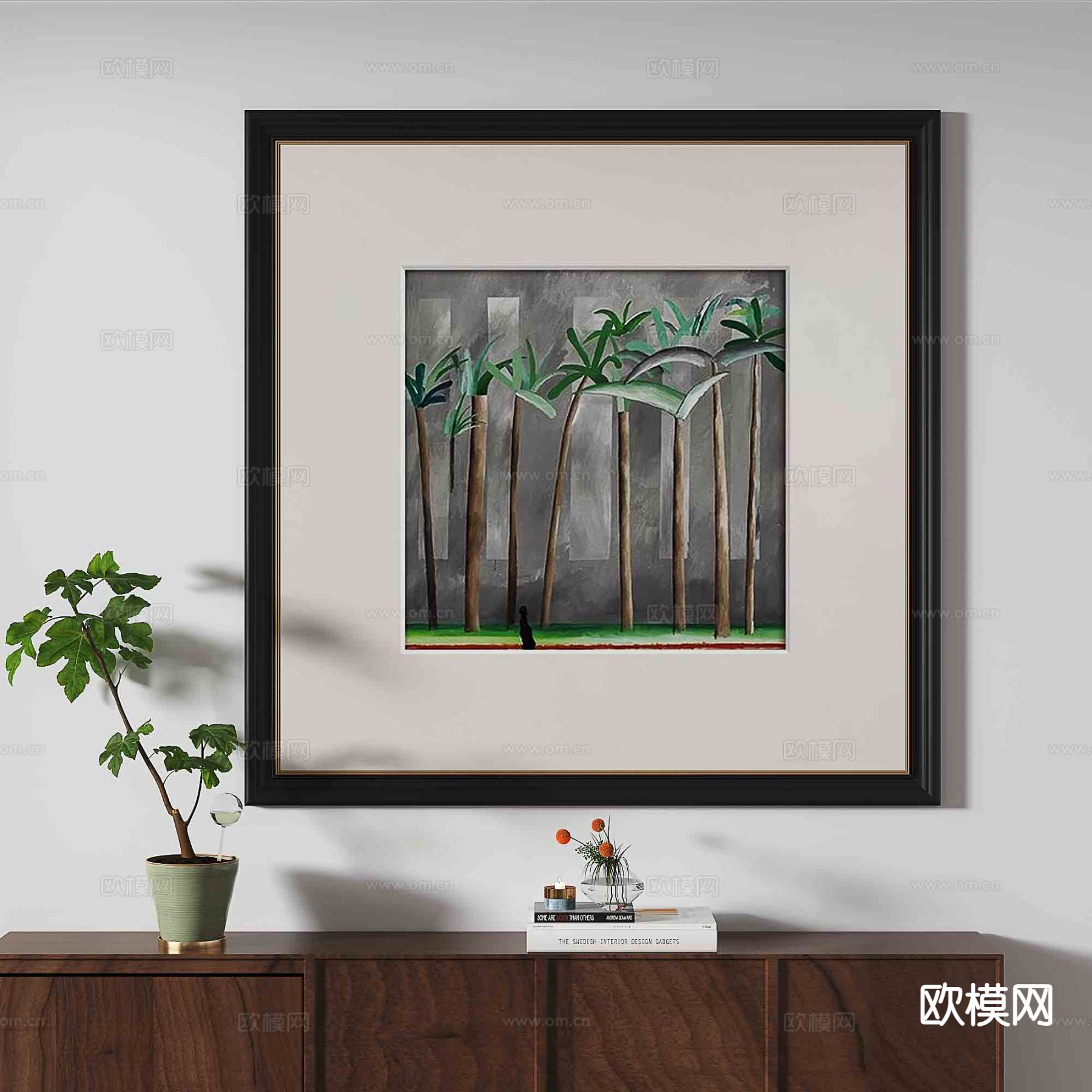 中古风复古挂画 艺术画 装饰画3d模型