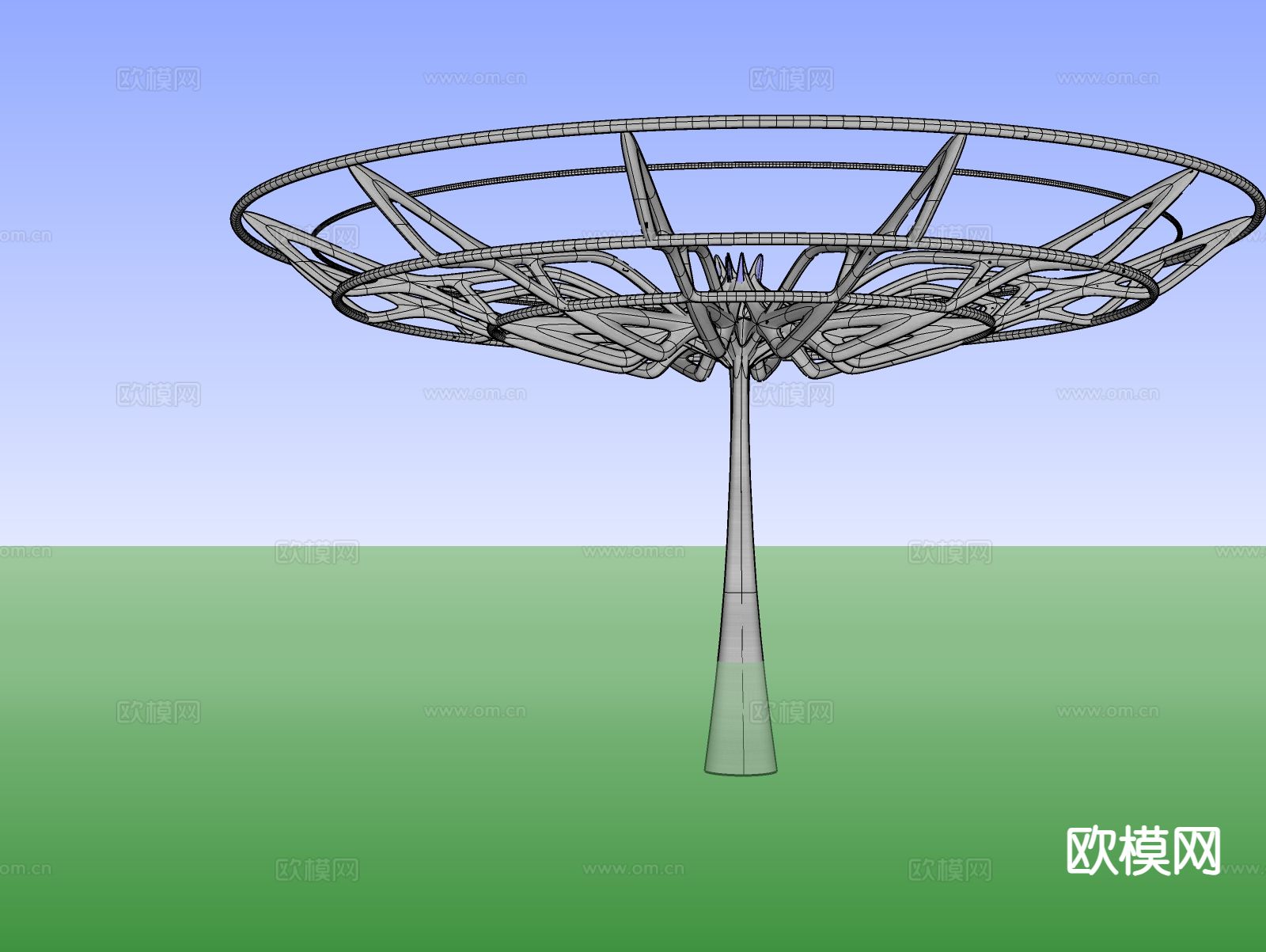 景观景观小品 伞形构架su模型