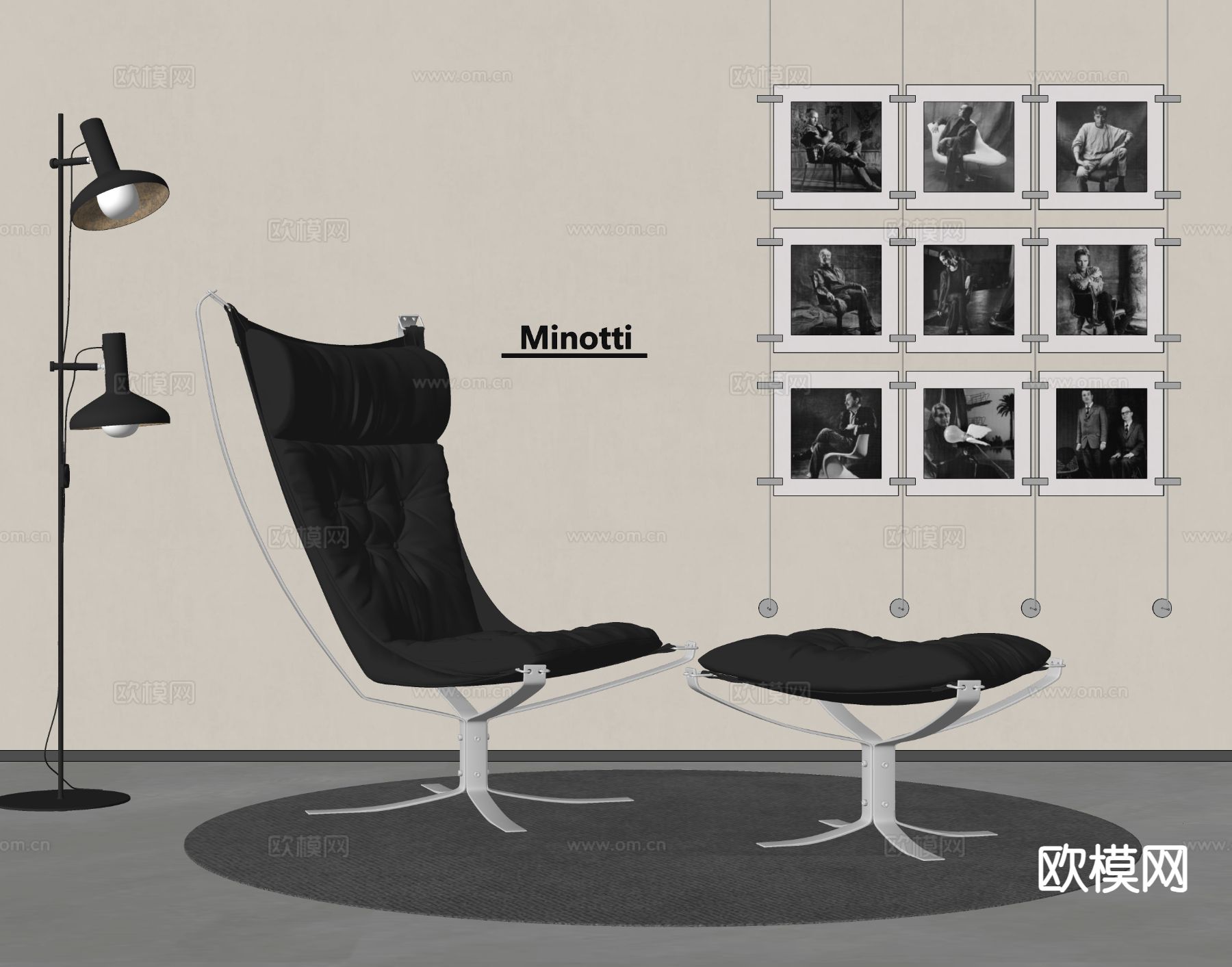 Minotti现代休闲椅su模型
