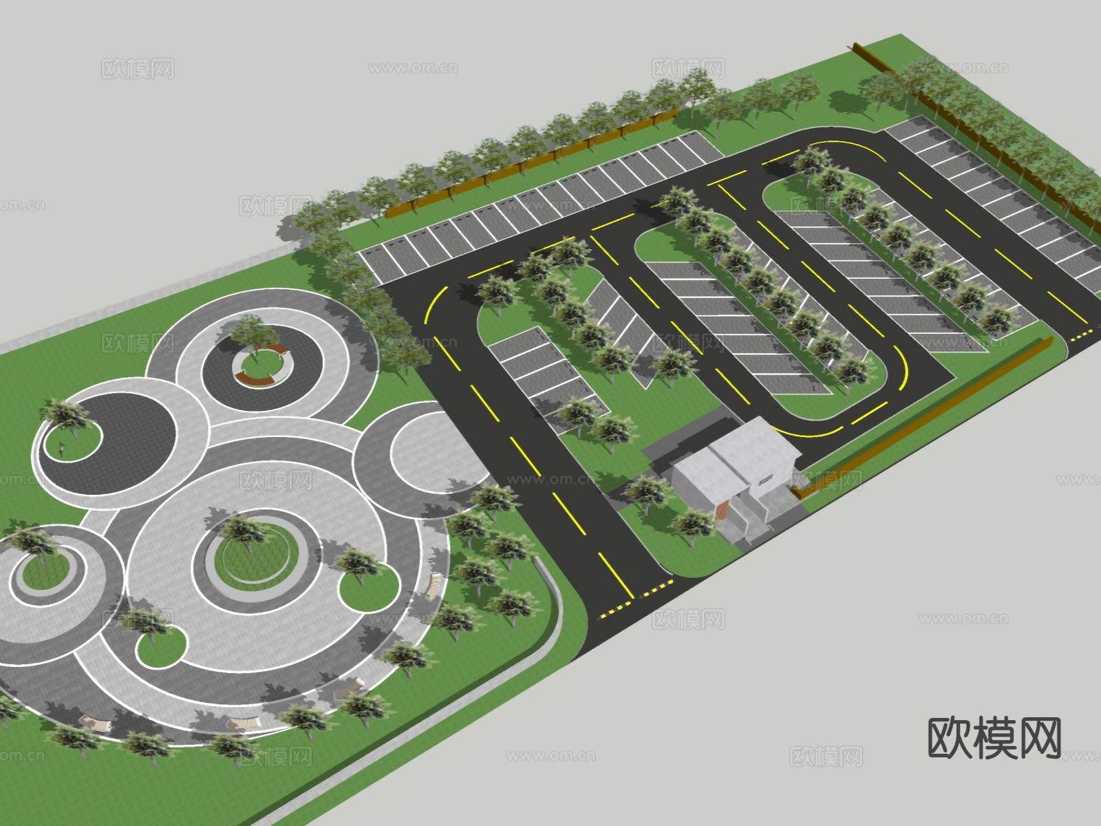 停车场 公共厕所su模型