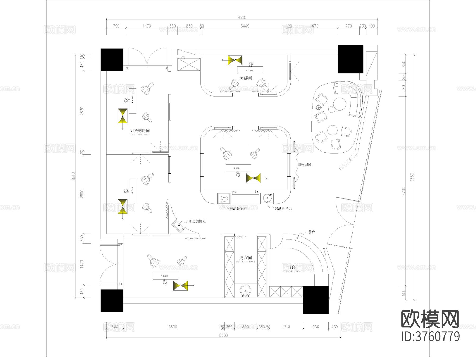 网红直播间直播工作室CAD平面图