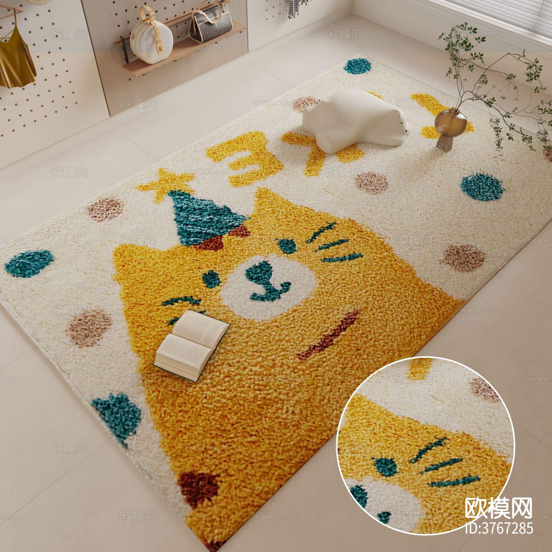 卡通地毯 方形地毯材质下载