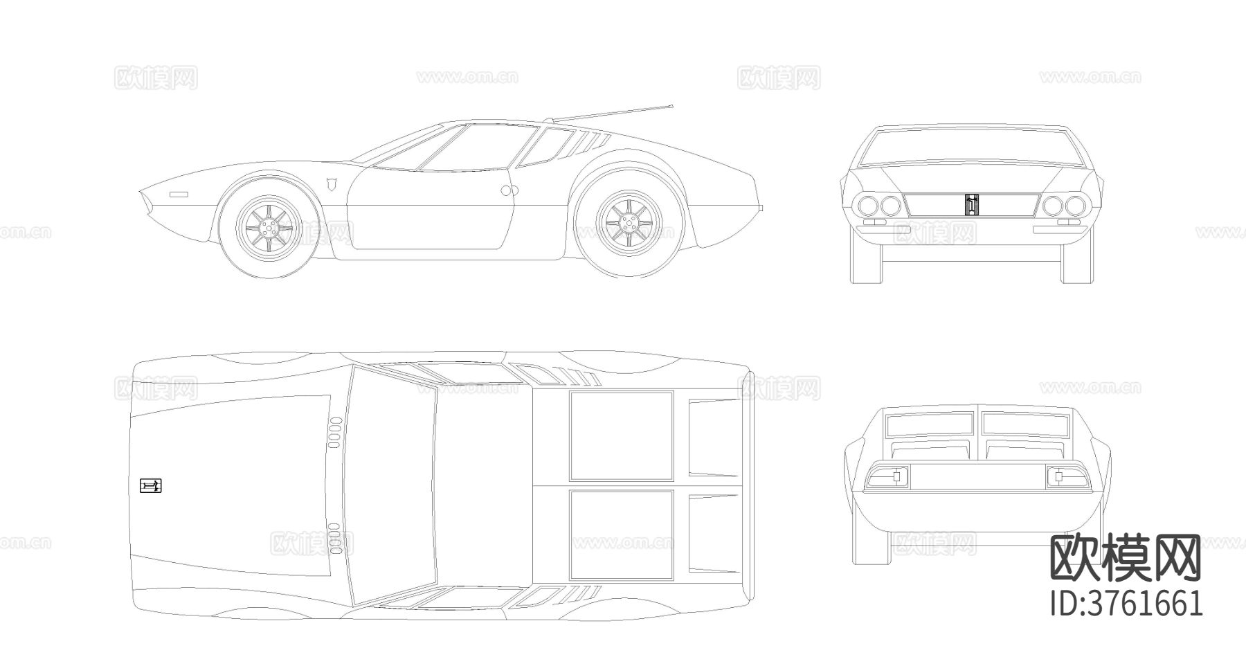 老爷车 德托马索·曼古斯托 汽车CAD图块