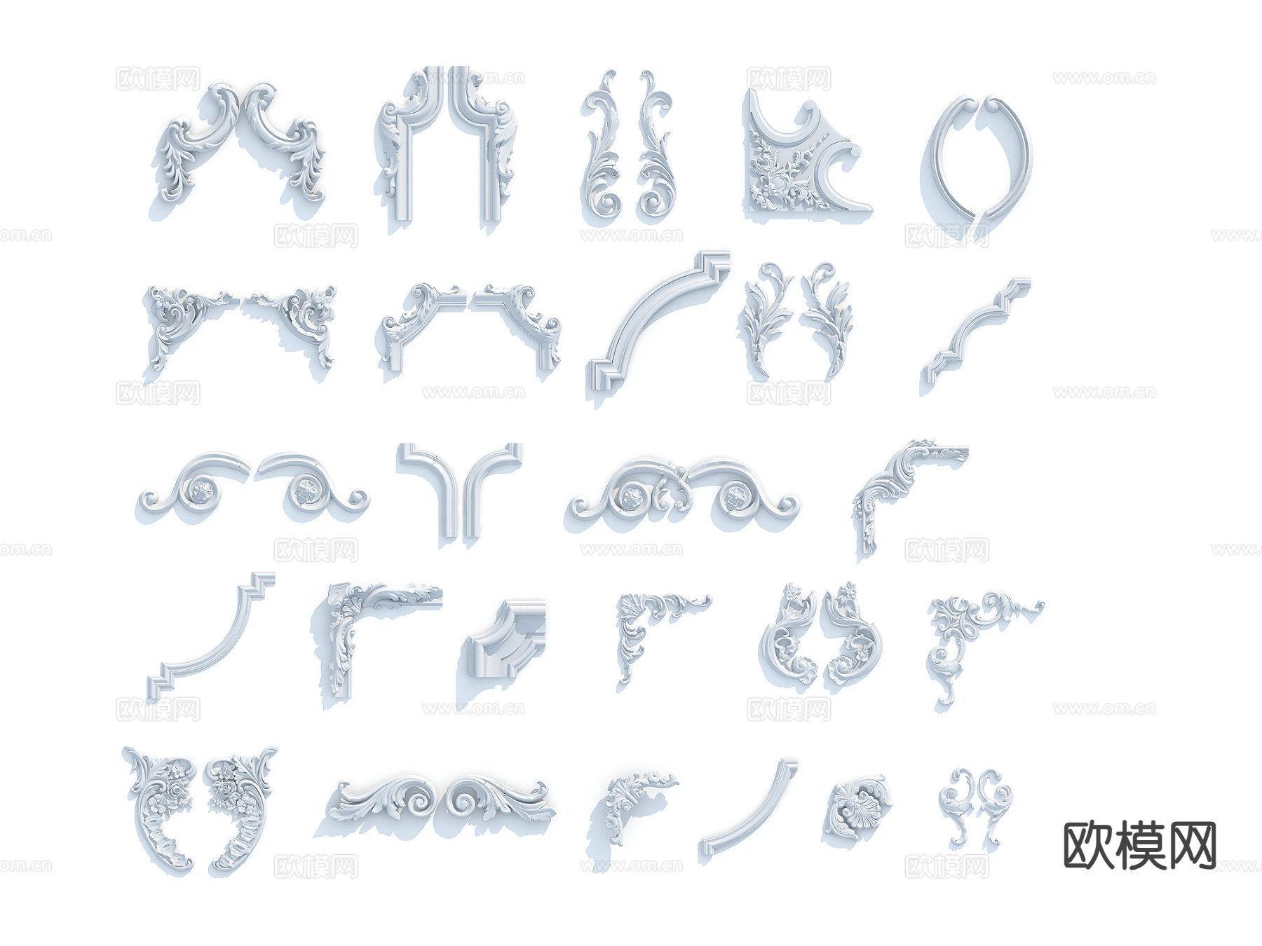 欧式雕花 石膏线脚 角线3d模型