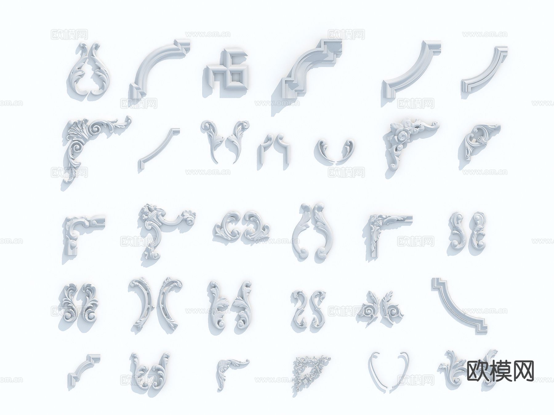 欧式雕花 石膏雕花 线脚 角线3d模型