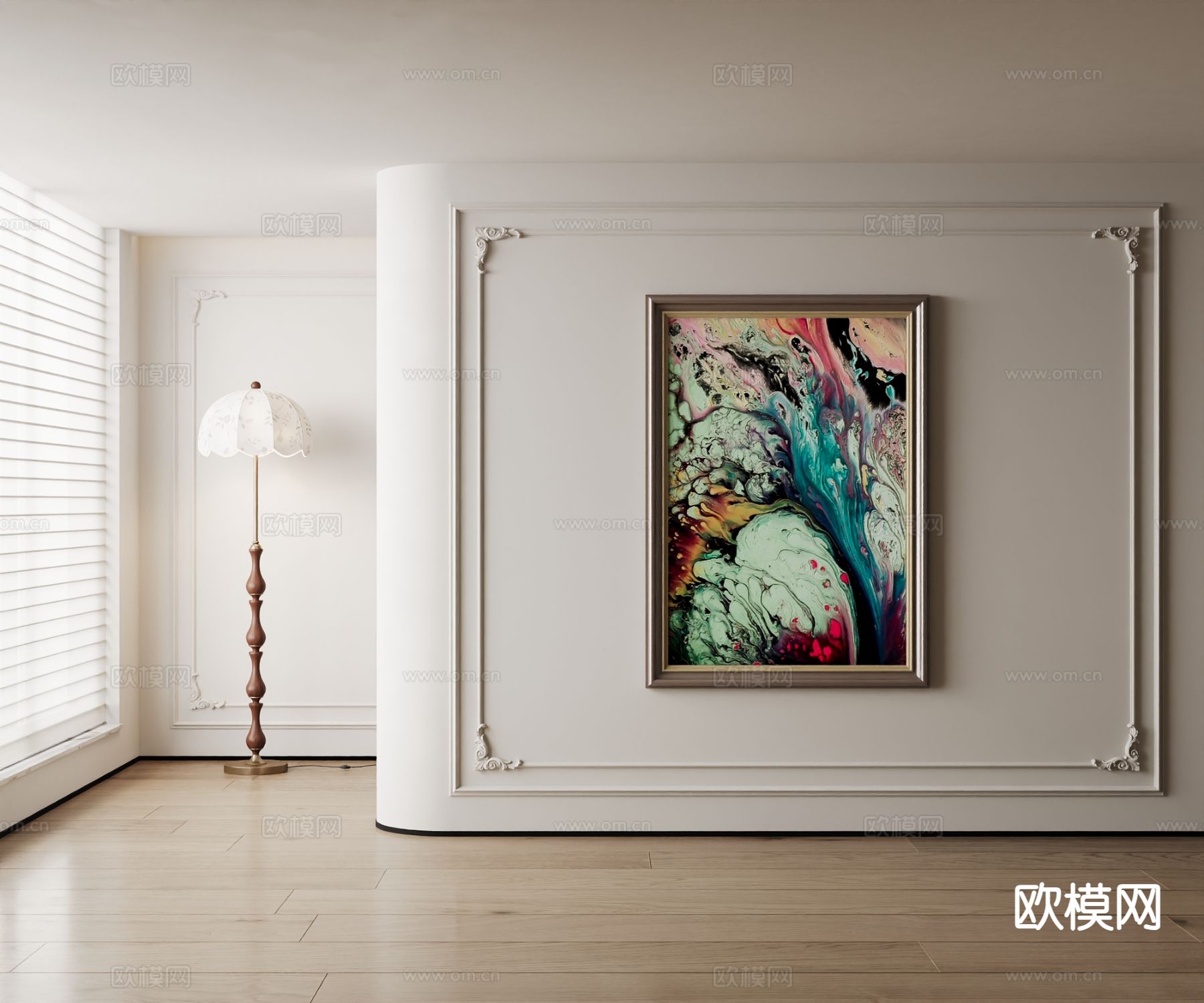 美式油画 艺术画 装饰画3d模型下载