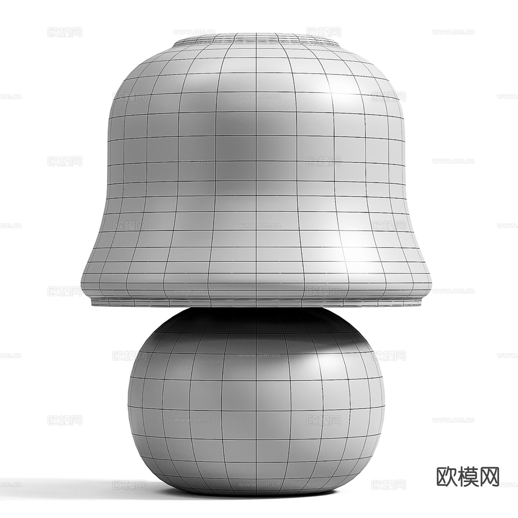 奶油风蘑菇台灯3d模型