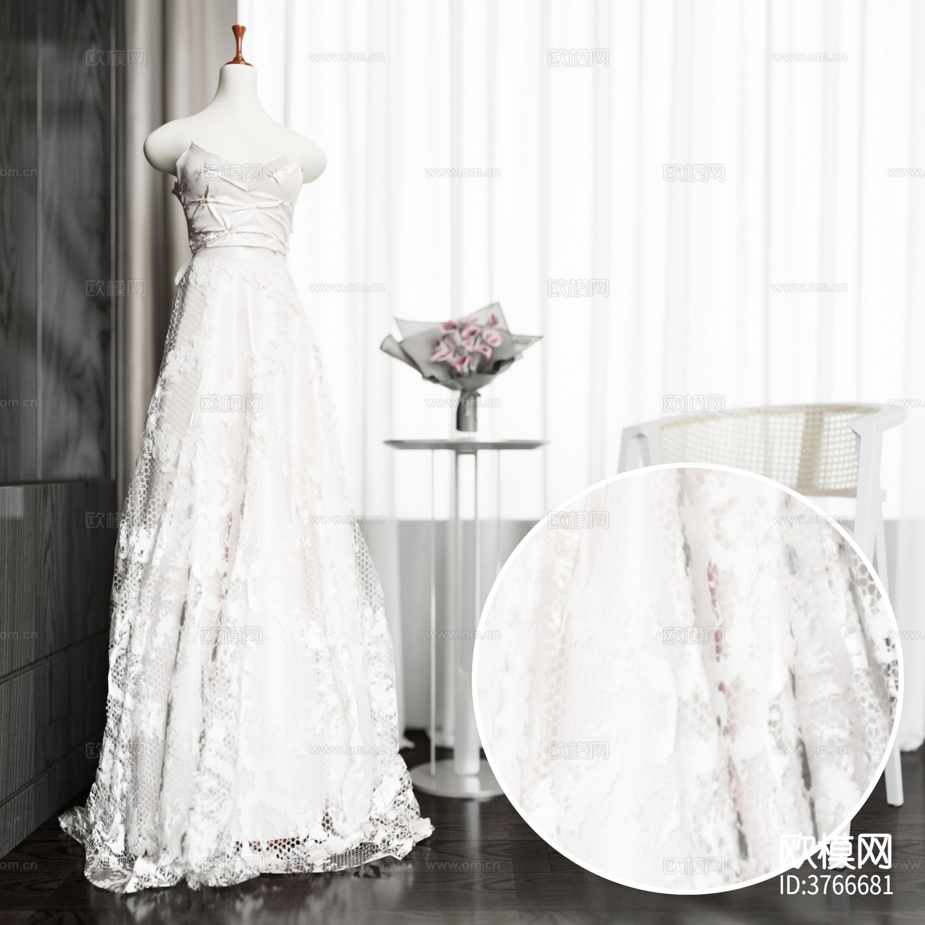 婚纱 蕾丝材质下载